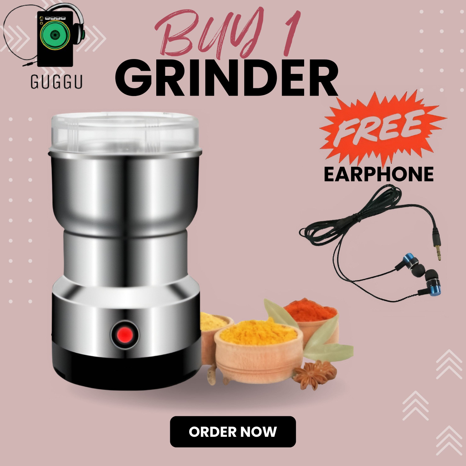 Image of Manasa JX 3 500 W Mixer Grinder (FX-Mini Stainless Steel Coffee Spice Nuts Grains Bean Grinder | 1 Jar | Multicolor)