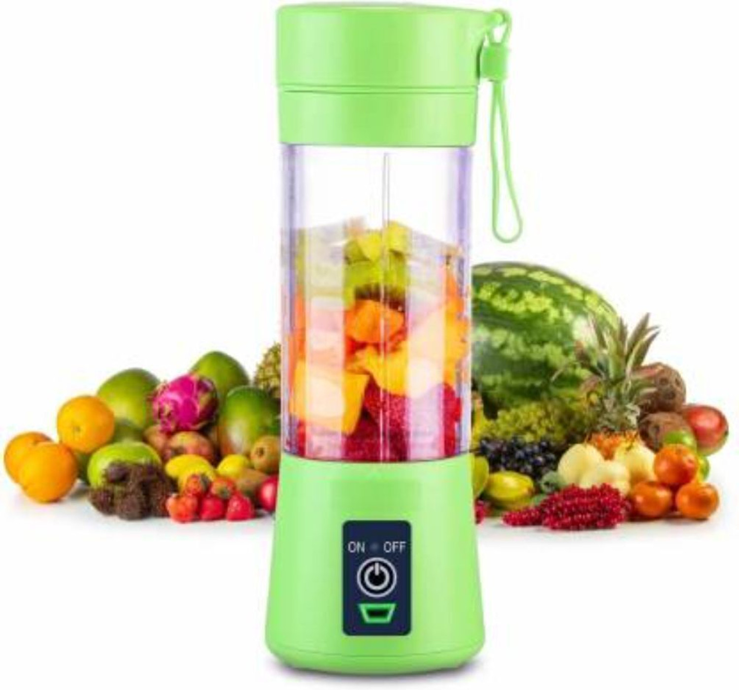 Image of APNA STORE Pro Fruit Juicer 200 W Juicer Mixer Grinder (QWE 147 Portable Electric USB Juice Maker Juicer Bottle 4 Blades Rechargeable | 1 Jar | Multicolor)