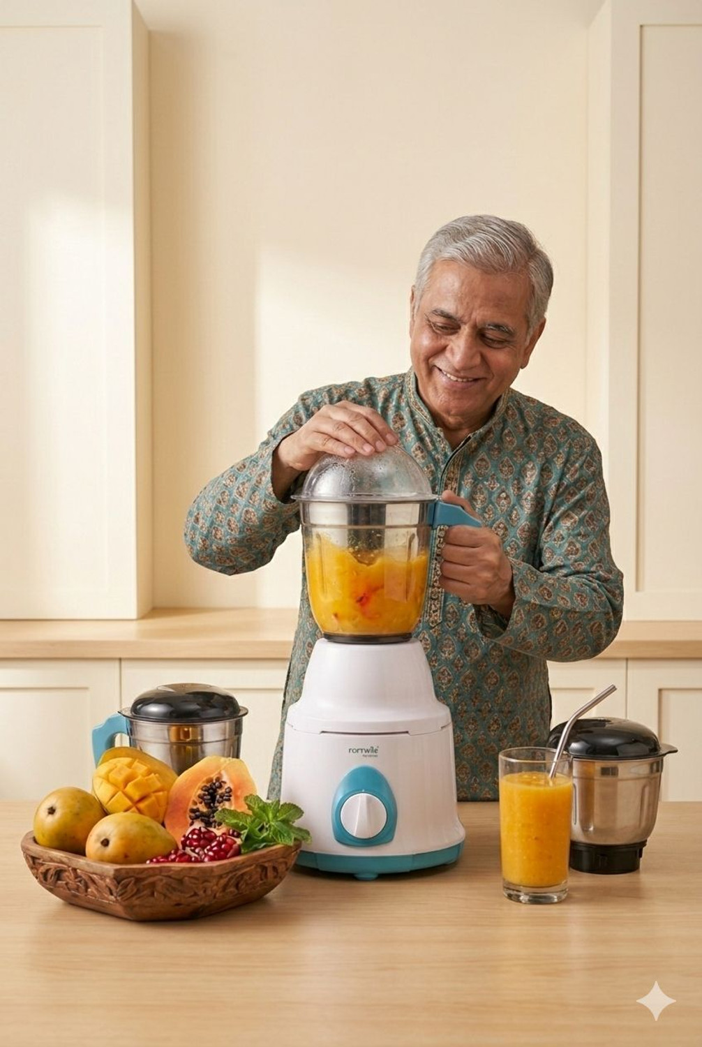 Image of fortuner 500W 500 W Juicer Mixer Grinder (Mixer-grinder-Juicer 29 | 3 Jars | Blue)