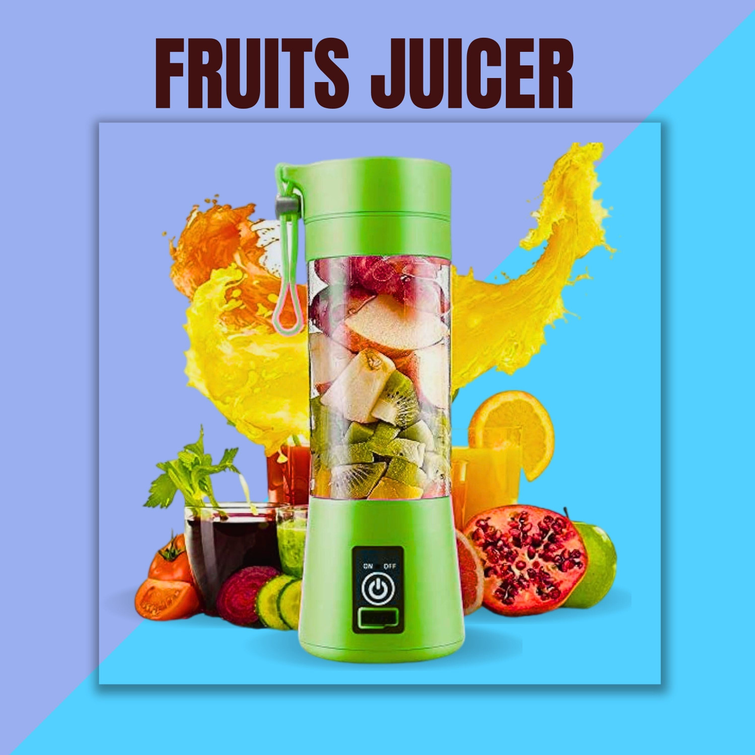 Image of APNA STORE Electric Fruit Juicer Maker USB Rechargeable Mini Juicer Mixer GrinderLS345 350 W Juicer Mixer Grinder (Electric Fruit Juicer Maker USB Rechargeable Mini Juicer Mixer GrinderLS345 | 1 Jar | Multicolor)