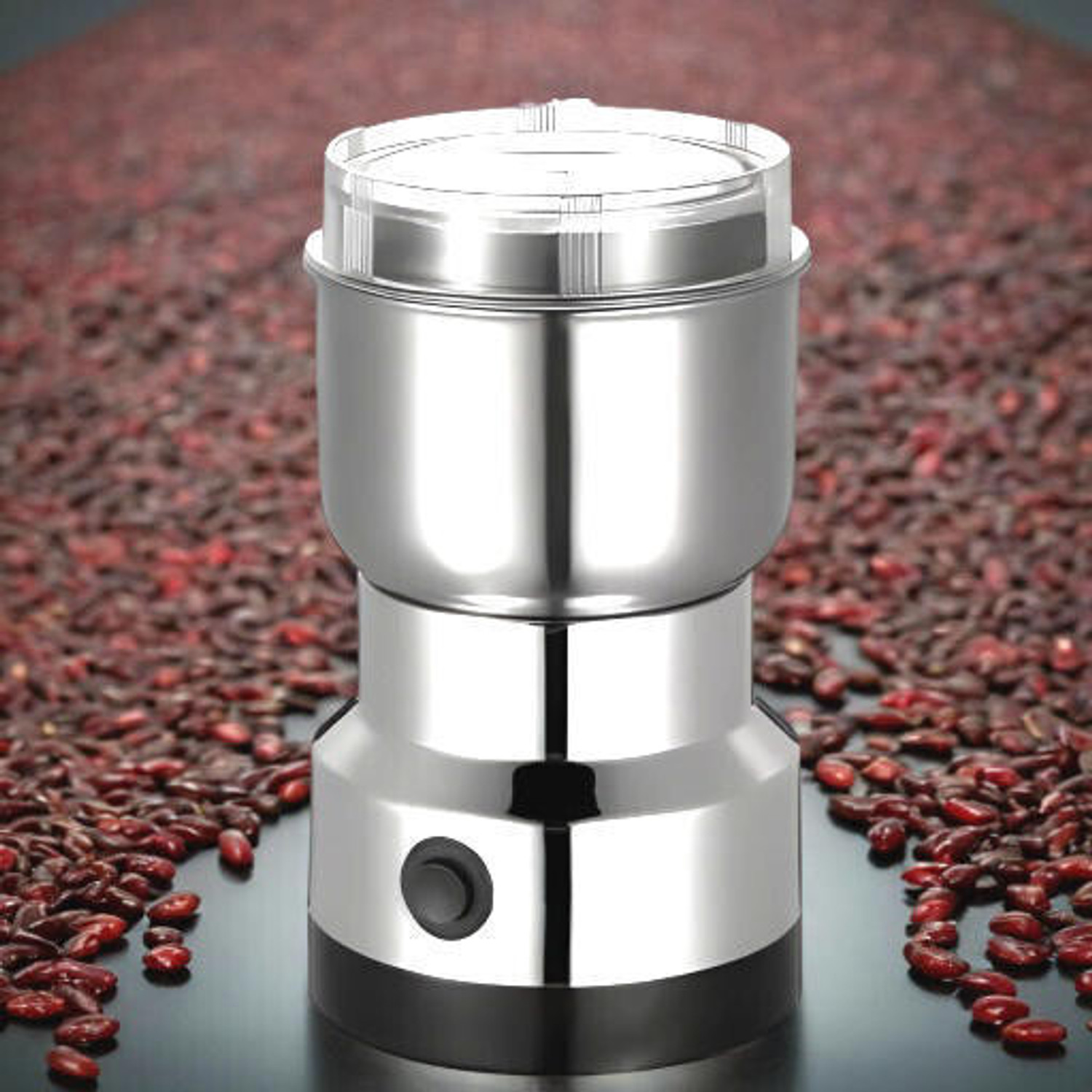 Image of HSH GOLDI Compact Kitchen design Electric Household Grinder Juicer W 250 W Juicer Mixer Grinder (japan 250 W,26000 RPM Mini Stainless Steel Spice Nuts Grainder Kitchen design | 1 Jar | Silver237)