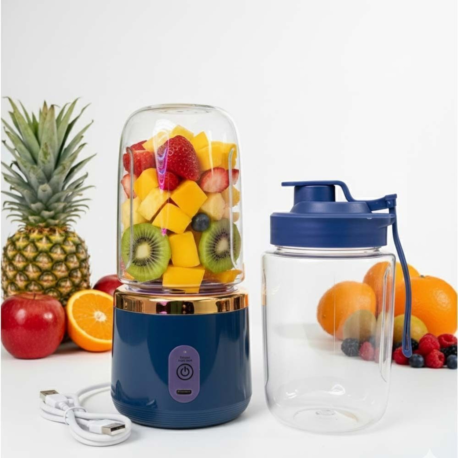 Image of HR INTERNATIONAL Portable Blender Electric Juicers Fruit Mixers USB Rechargeable Smoothie Mixer Juicer Jar (500 ml)