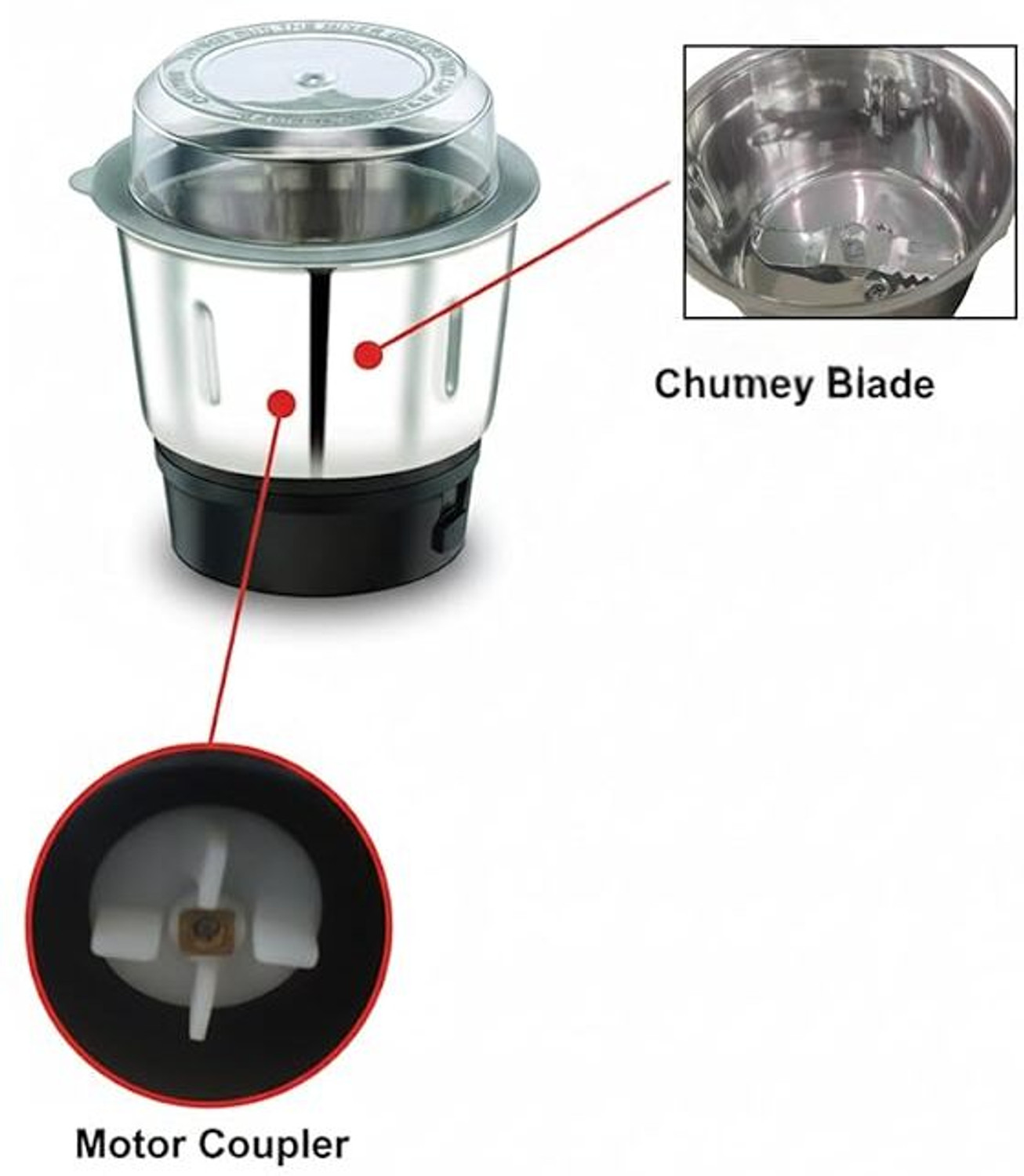 Image of BAJAJ Original 400ml Chutney Jar Assembly Mixer Juicer Jar (400 ml)