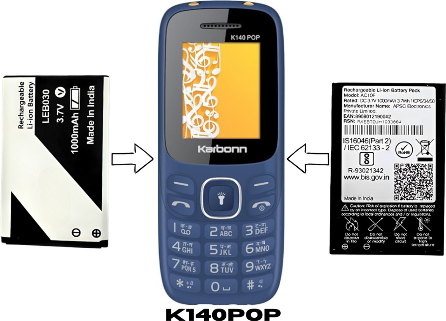 Image of Backup Factory Mobile Battery For Lava LBP13000045 ( Not For Xolo Era 4X Model )