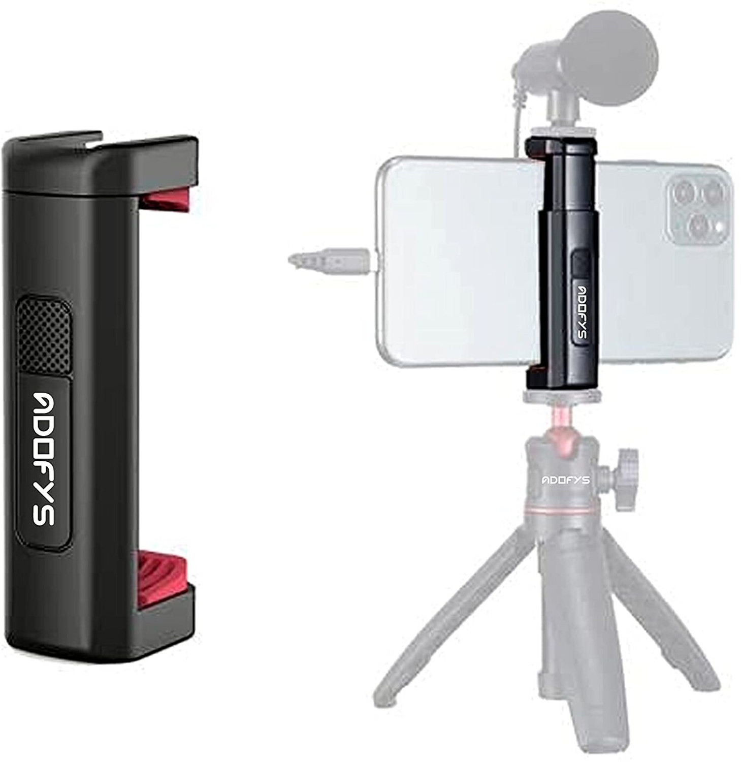 Adofys Ulanzi ST-19 Phone Tripod Mount with Cold Shoe Mount for Microphone LED Video Light 1/4” Tripod Screw Mobile Holder