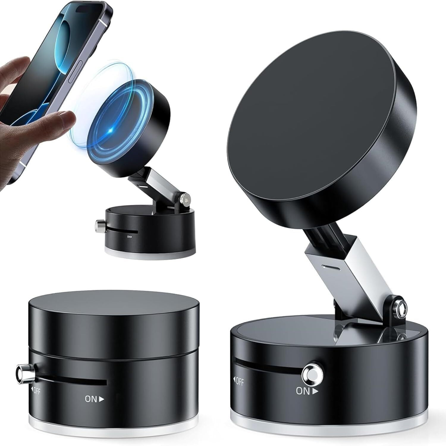 Image of QERINKLE Magnetic Car Mobile Holder Strong Suction Phone Mount Universal Magnetic Stand Mobile Holder