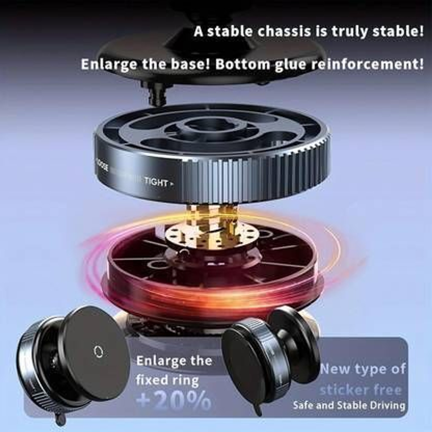 Image of QERINKLE Magnetic Car Mobile Holder Strong Suction Phone Mount Universal Magnetic Stand Mobile Holder