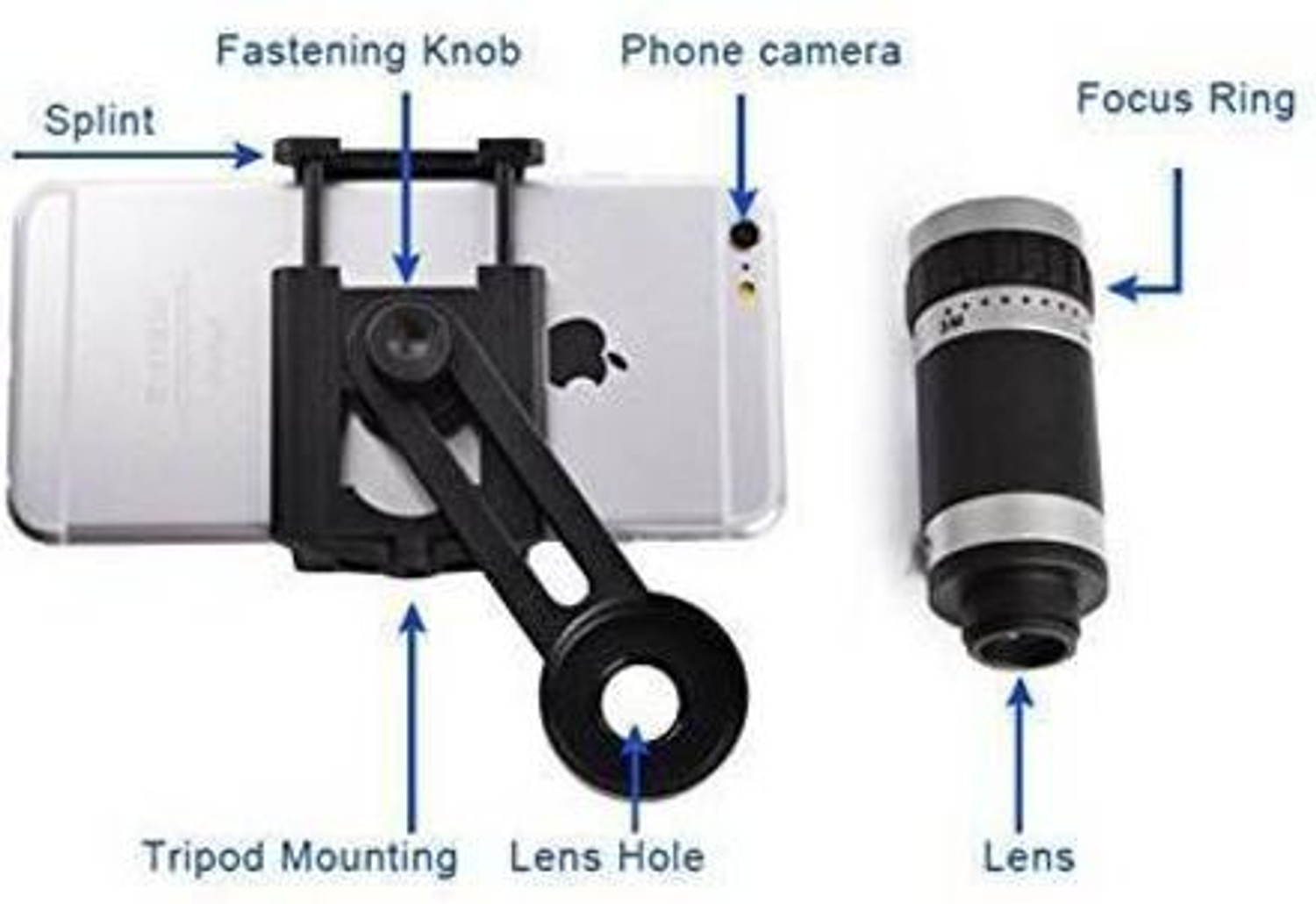 Image of Wifton 12X Optical Zoom Telescope Camera Kit with Tripod-S1 Mobile Phone Lens