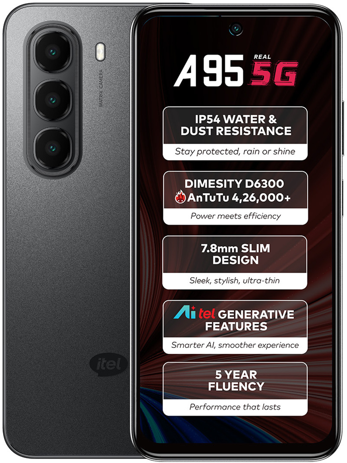 itel A95 5G 128GB Shadow Black - Image 6