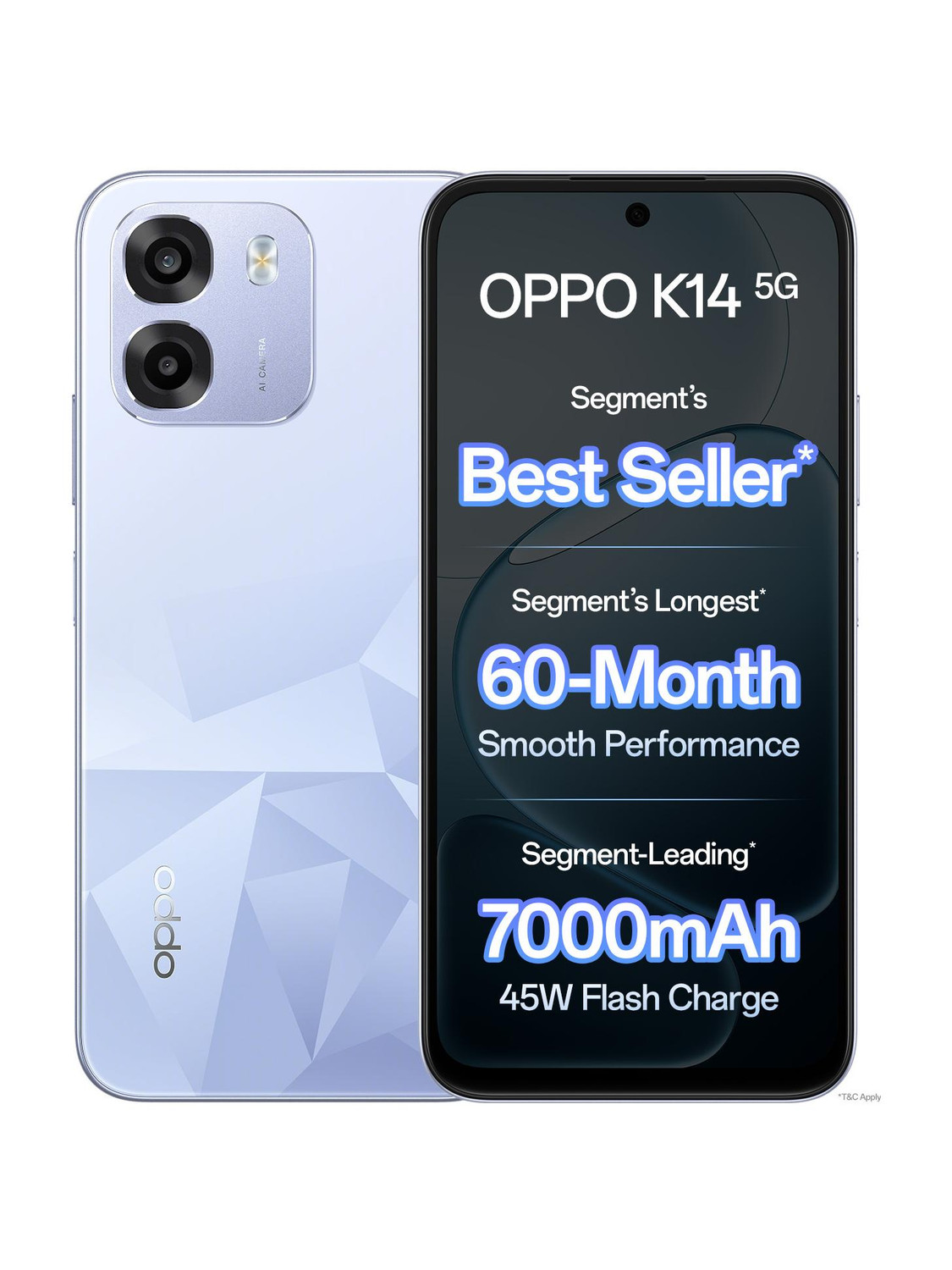 OPPO K14 5G (Icy Blue, 128 GB) (6 GB RAM) - Image 1