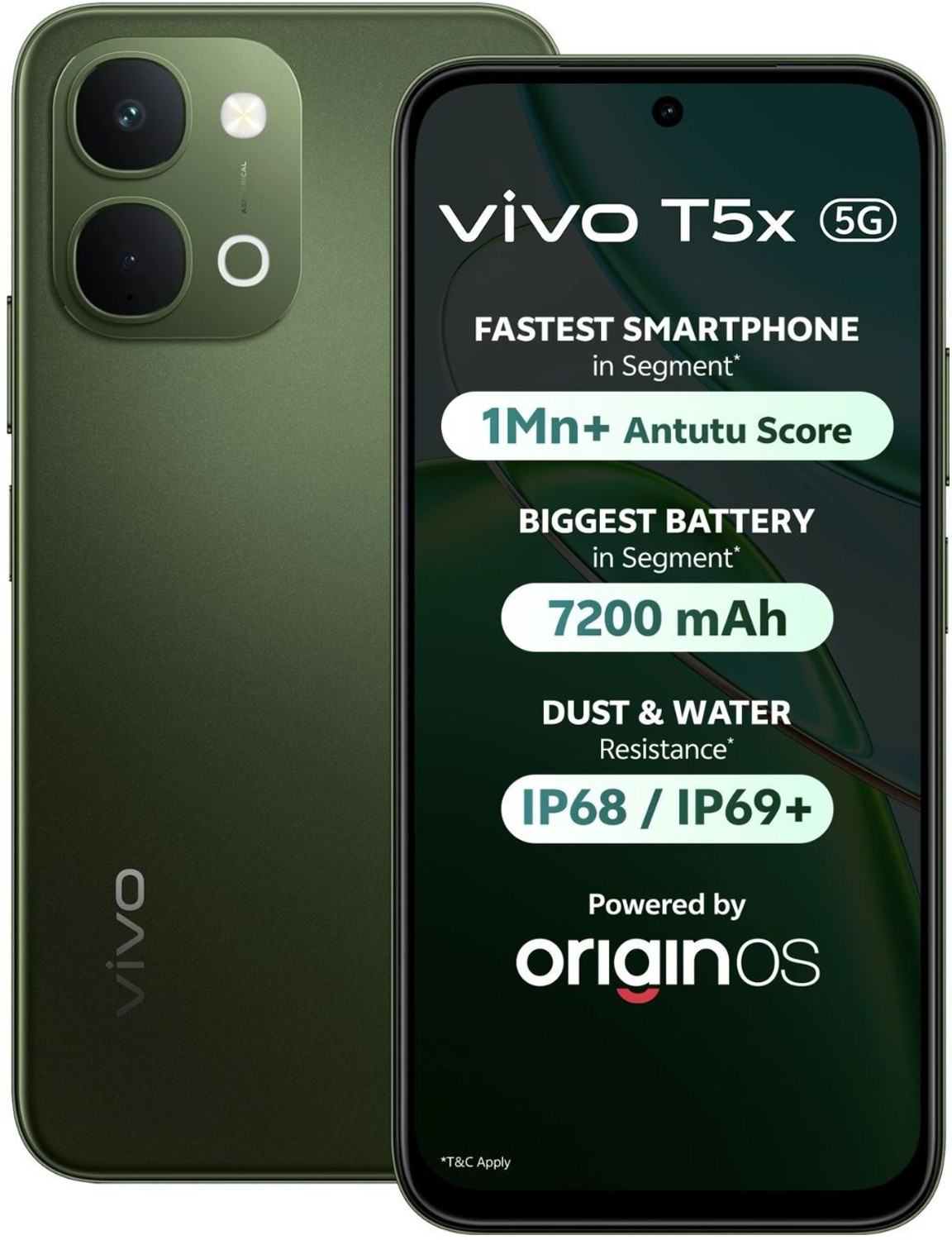 Image of vivo T5x 5G (Cyber Green, 128 GB) (6 GB RAM)