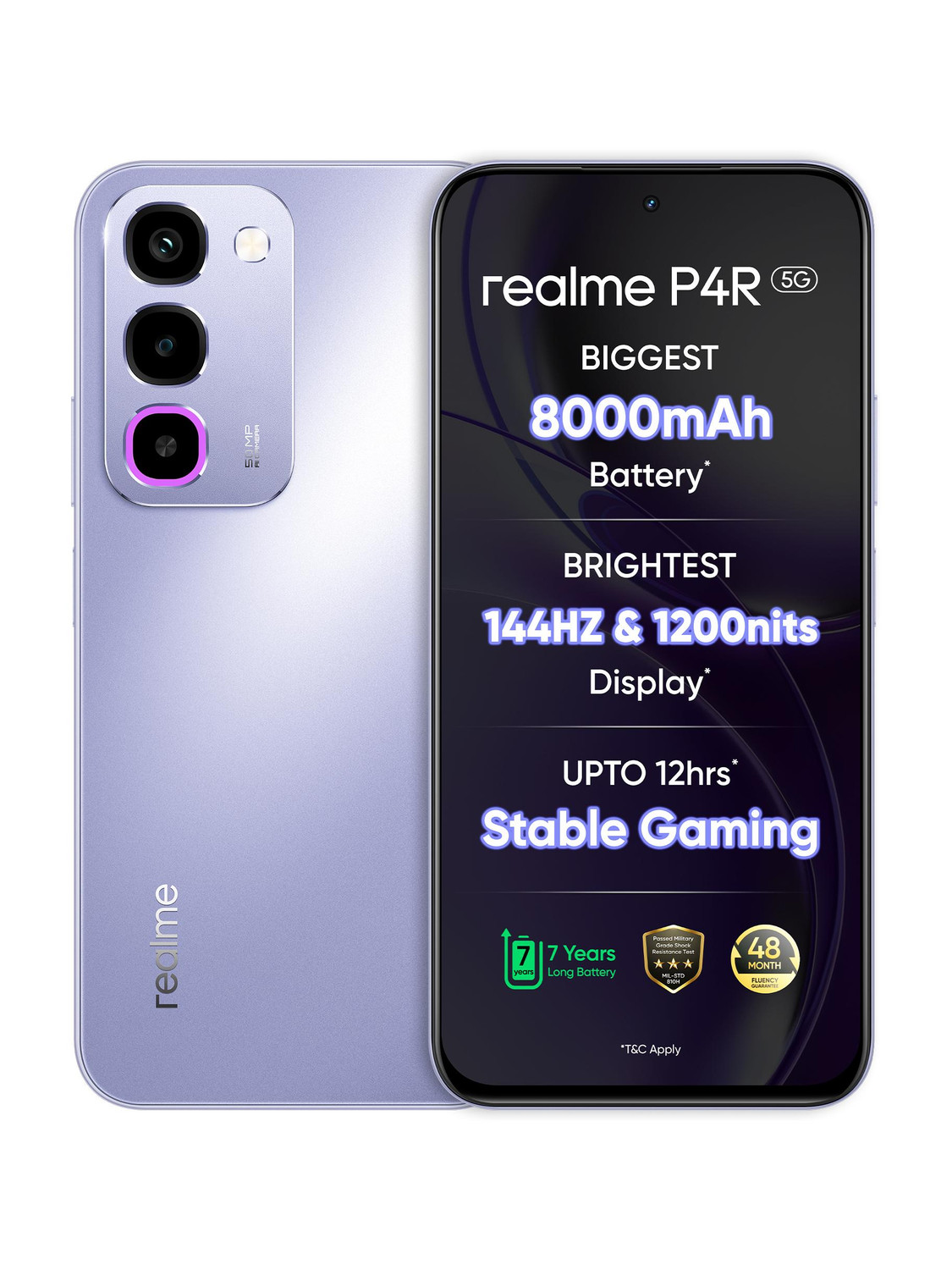 realme P4R 5G 256GB Lavender Glare - Image 1