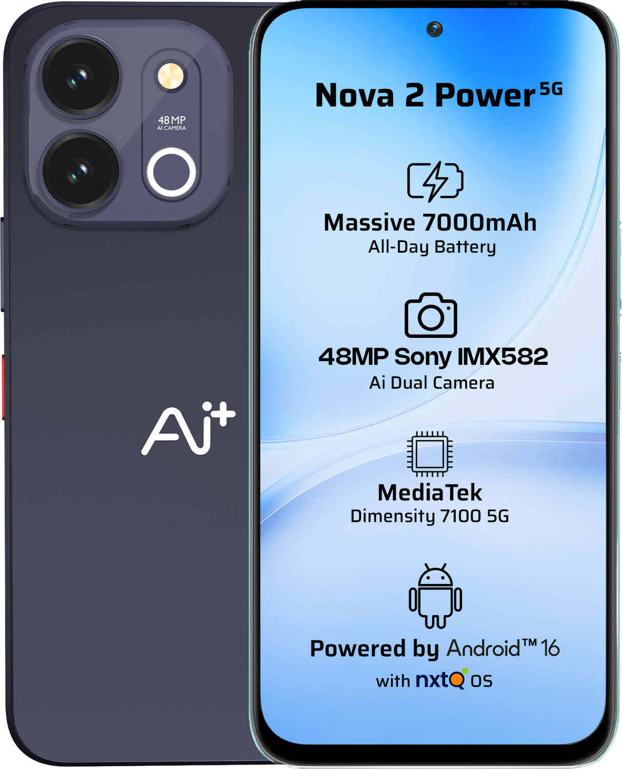 Ai+ Nova 2 Power 5G 128GB Midnight Black - Image 1