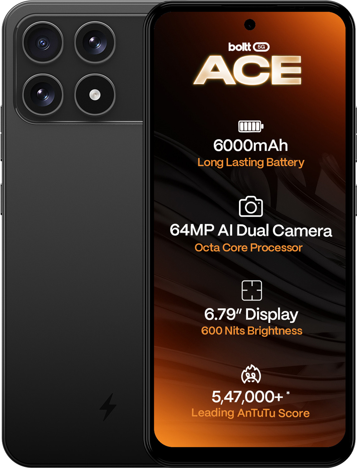 BOLTT ACE 5G (Midnight Black, 64 GB)