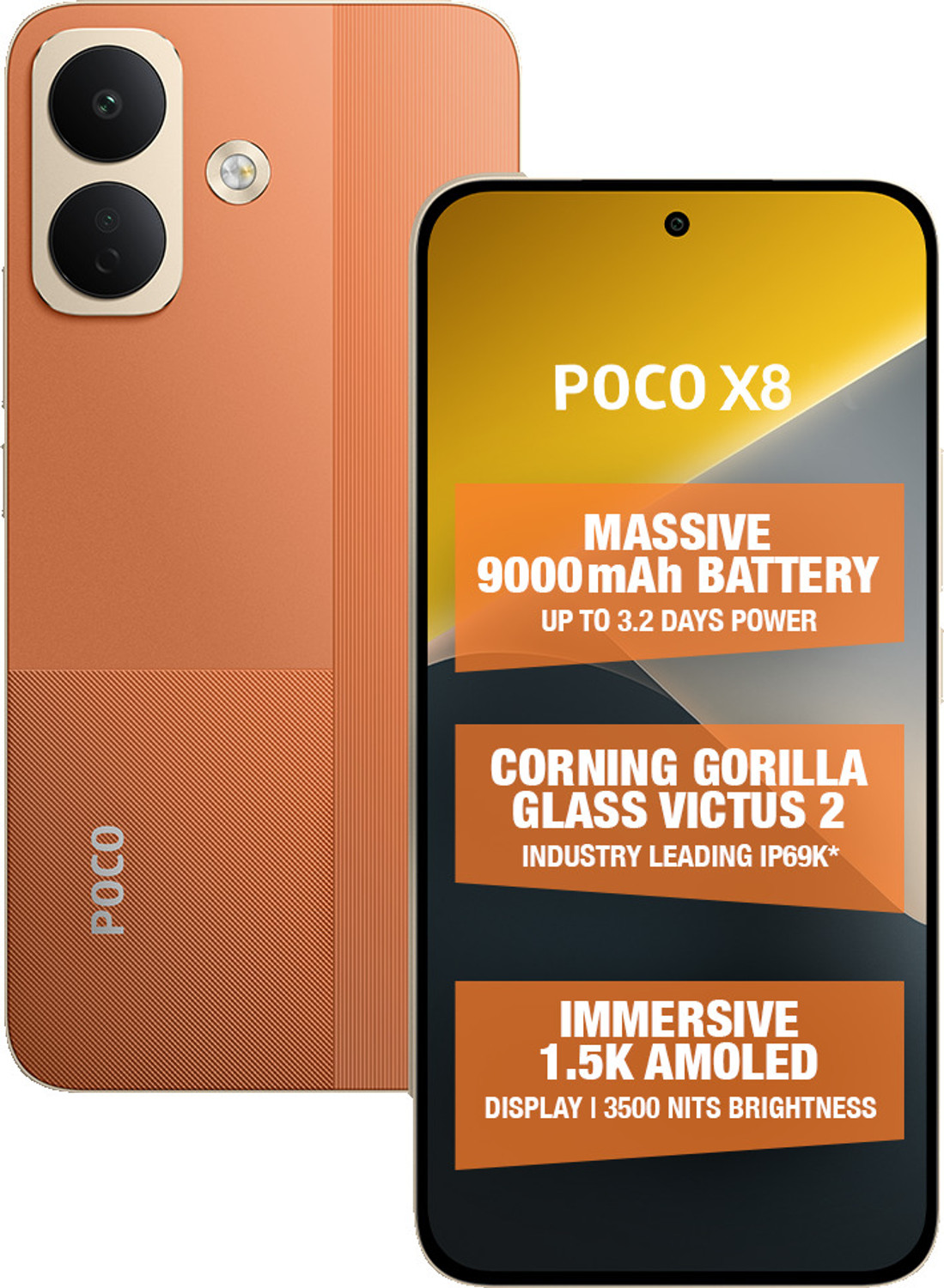 POCO X8 5G 128GB Fiery Orange - Image 6