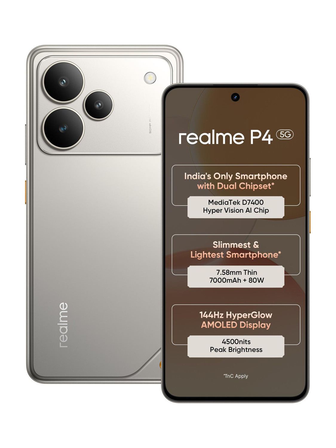 realme P4 5G 256GB Steel Grey - Image 1