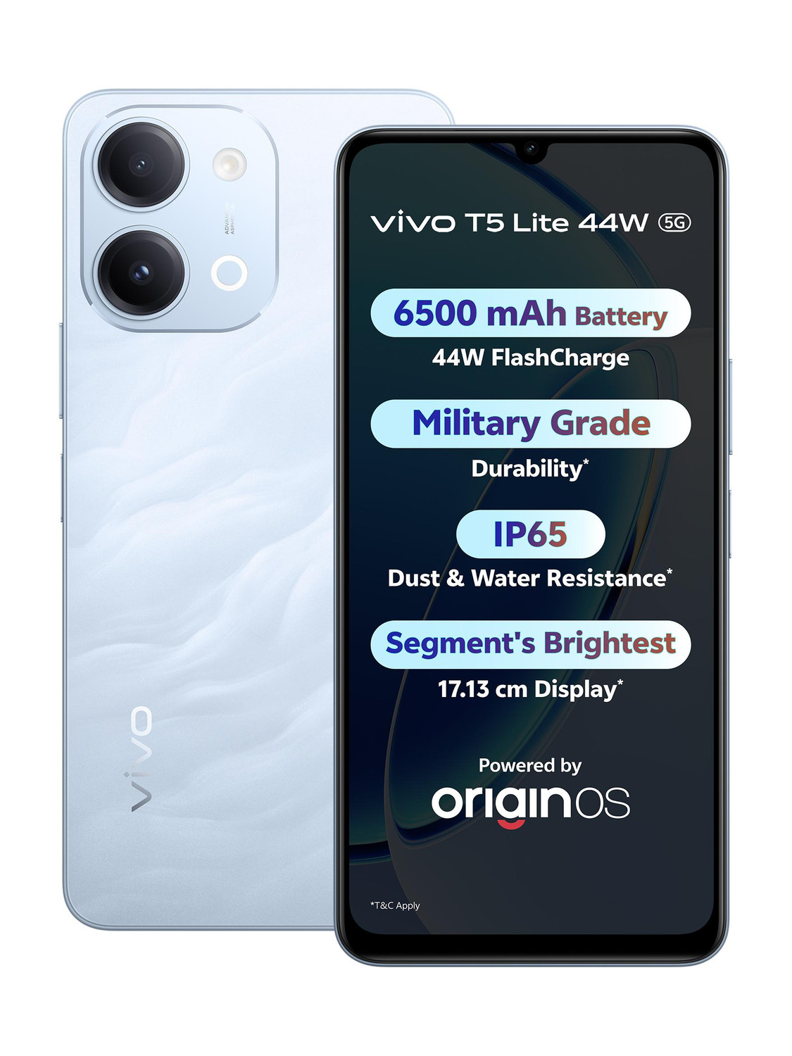 vivo T5 Lite 44W 5G 128GB Wave Blue - Image 1