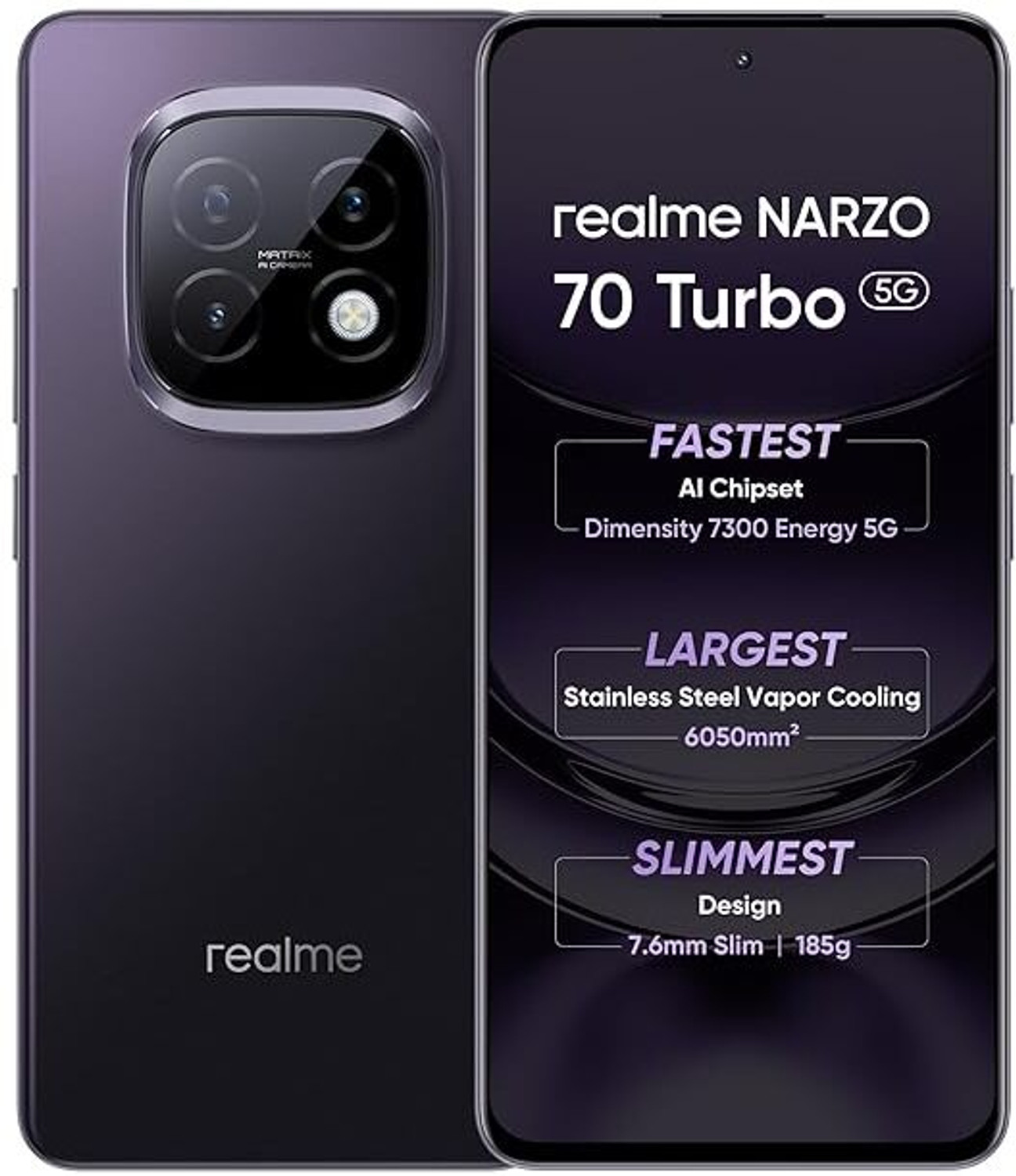 realme 70 TURBO 5G 128GB Purple - Image 1