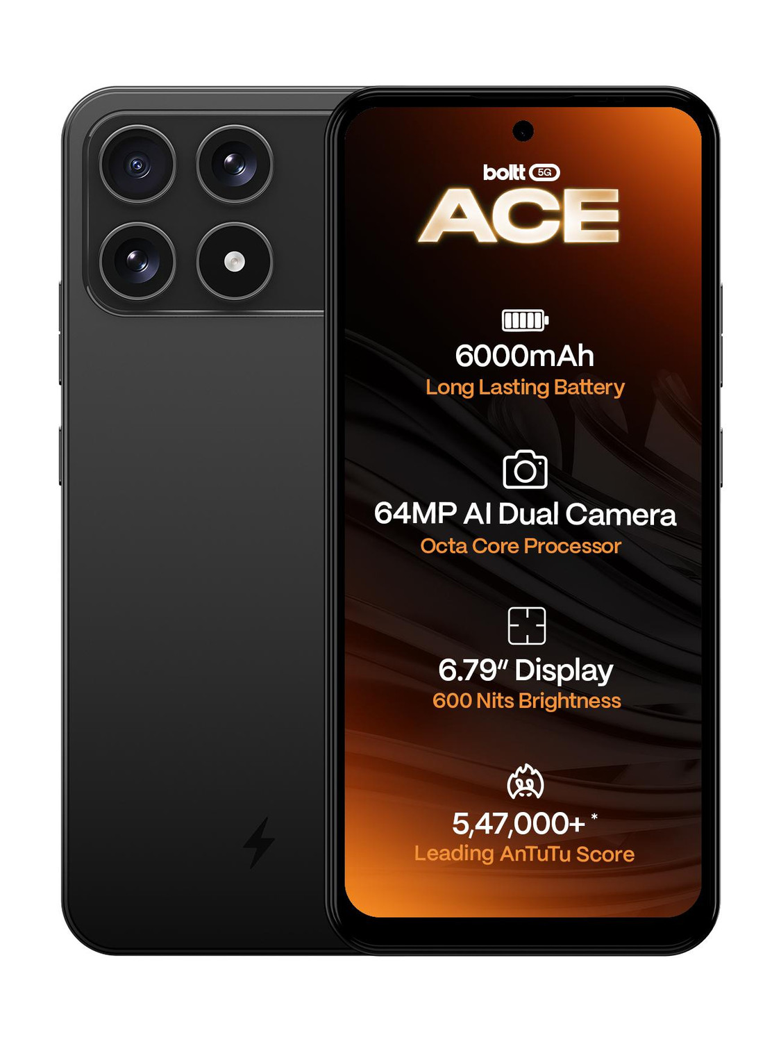 BOLTT ACE 5G 64GB Midnight Black - Image 1