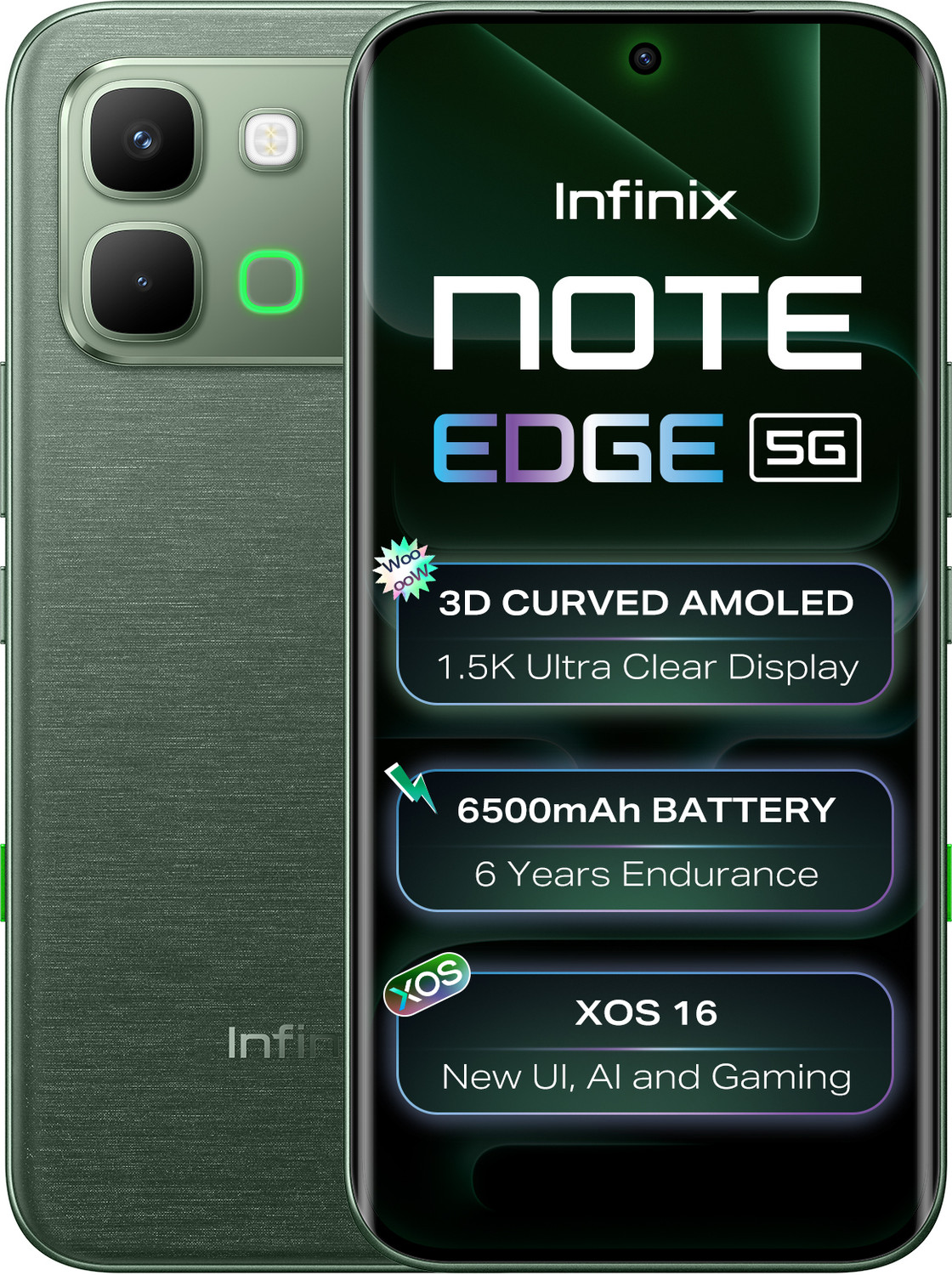 Infinix Note Edge 128GB Silk Green - Image 1