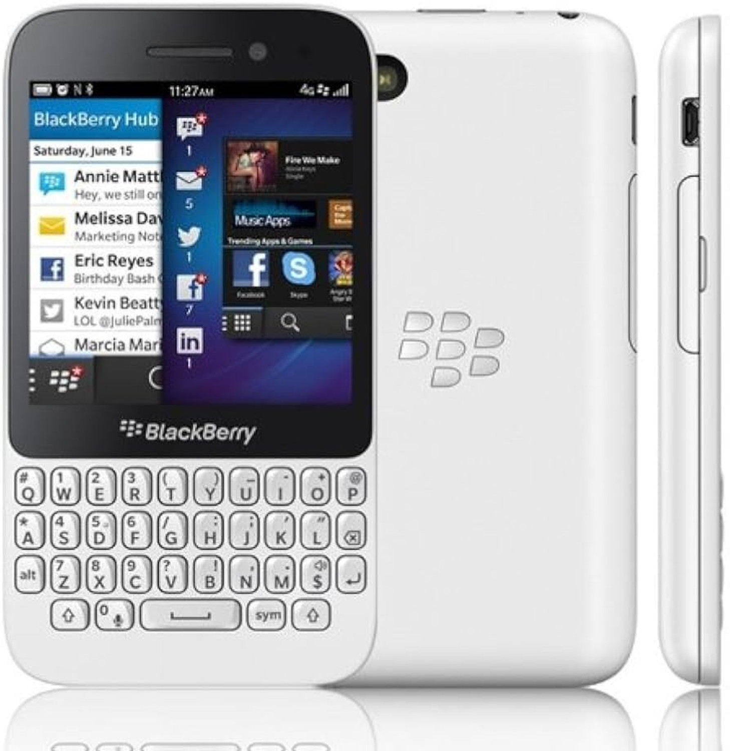 Image of BlackBerry Q5 (White, 8 GB) (2 GB RAM)