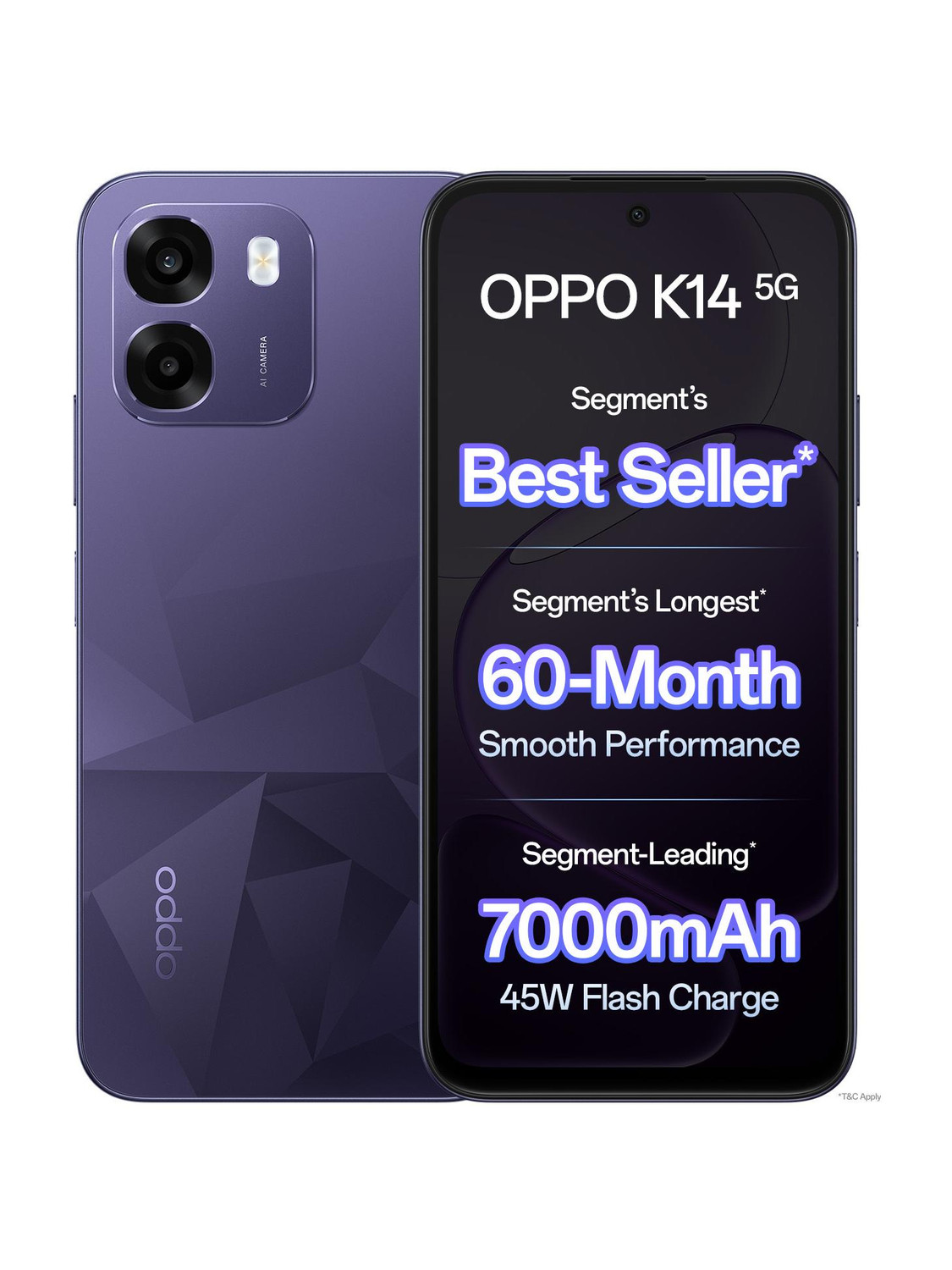OPPO K14 5G 128GB 6GB RAM Prism Violet - Image 1