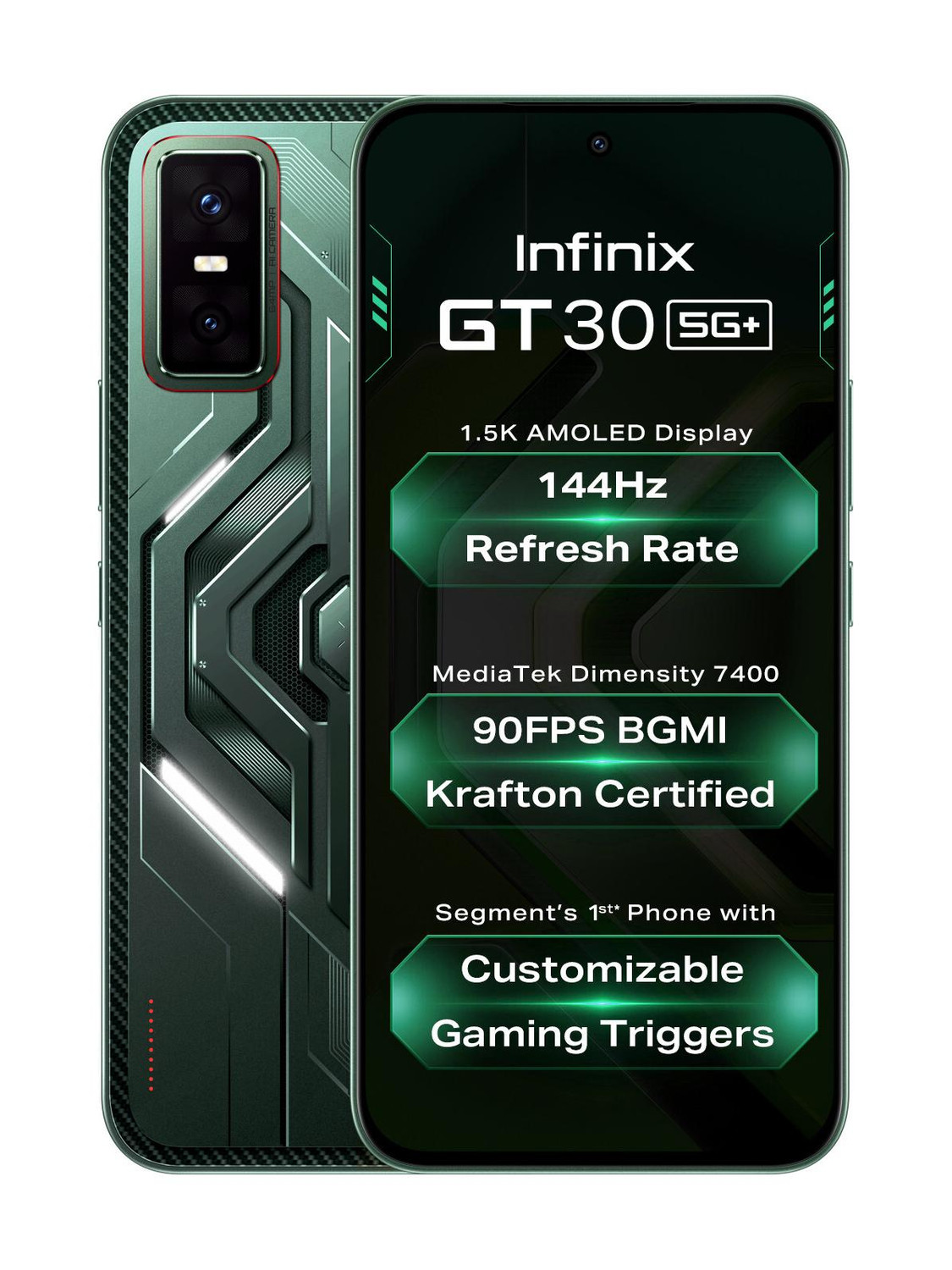 Infinix GT 30 5G+ 256GB 8GB RAM Pulse Green - Image 1