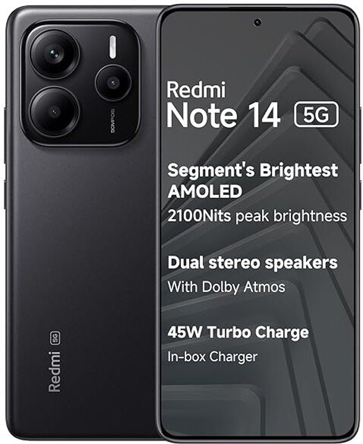 Redmi Note 14 5G 128GB 8GB RAM Titan Black - Image 1