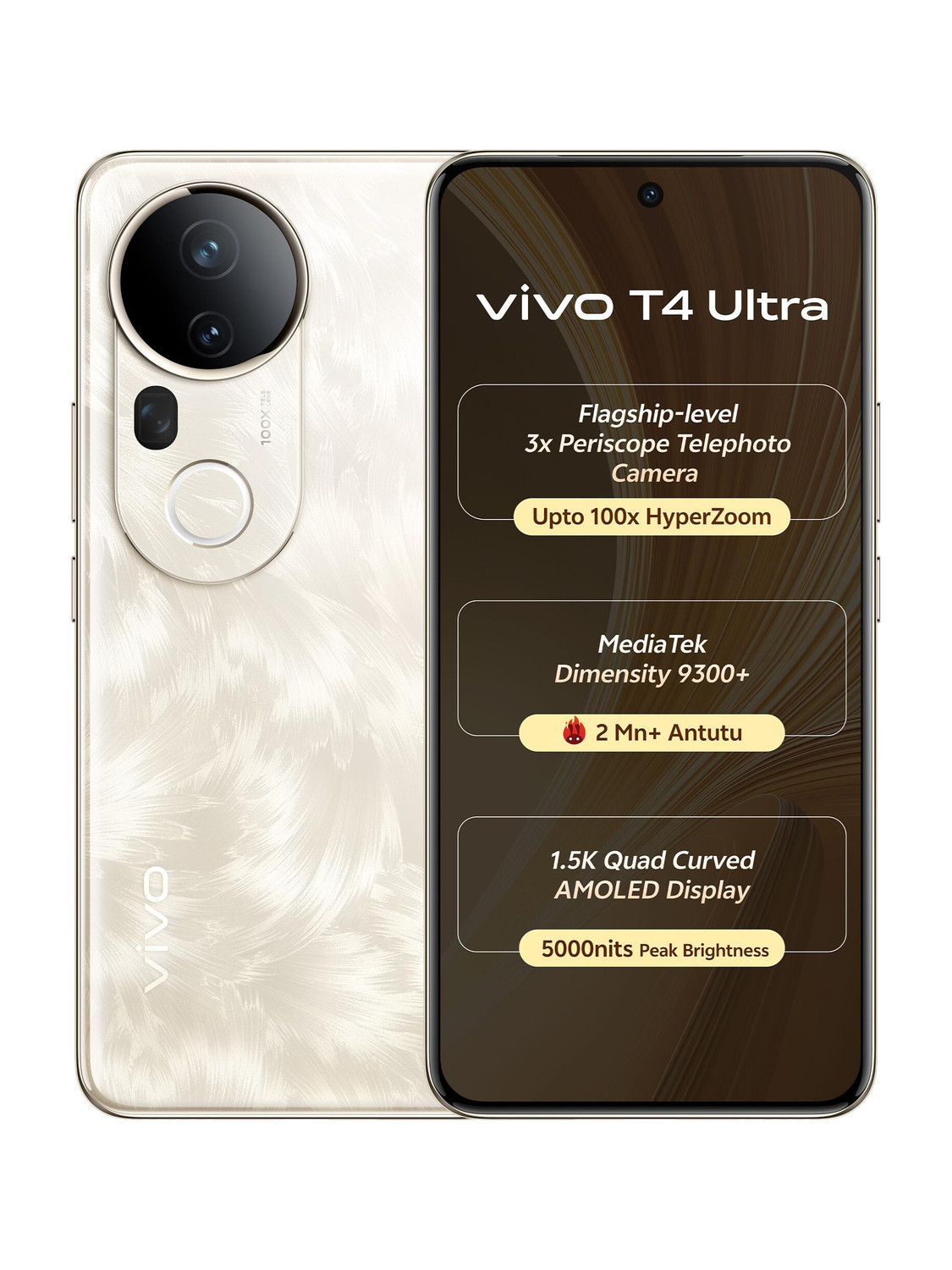 vivo T4 Ultra 5G 256GB 8GB RAM Gold - Image 1