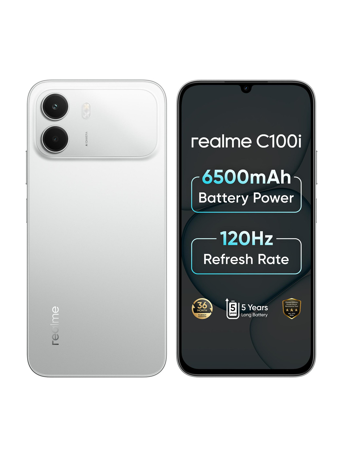 realme C100i 64GB 4GB RAM Silver - Image 1