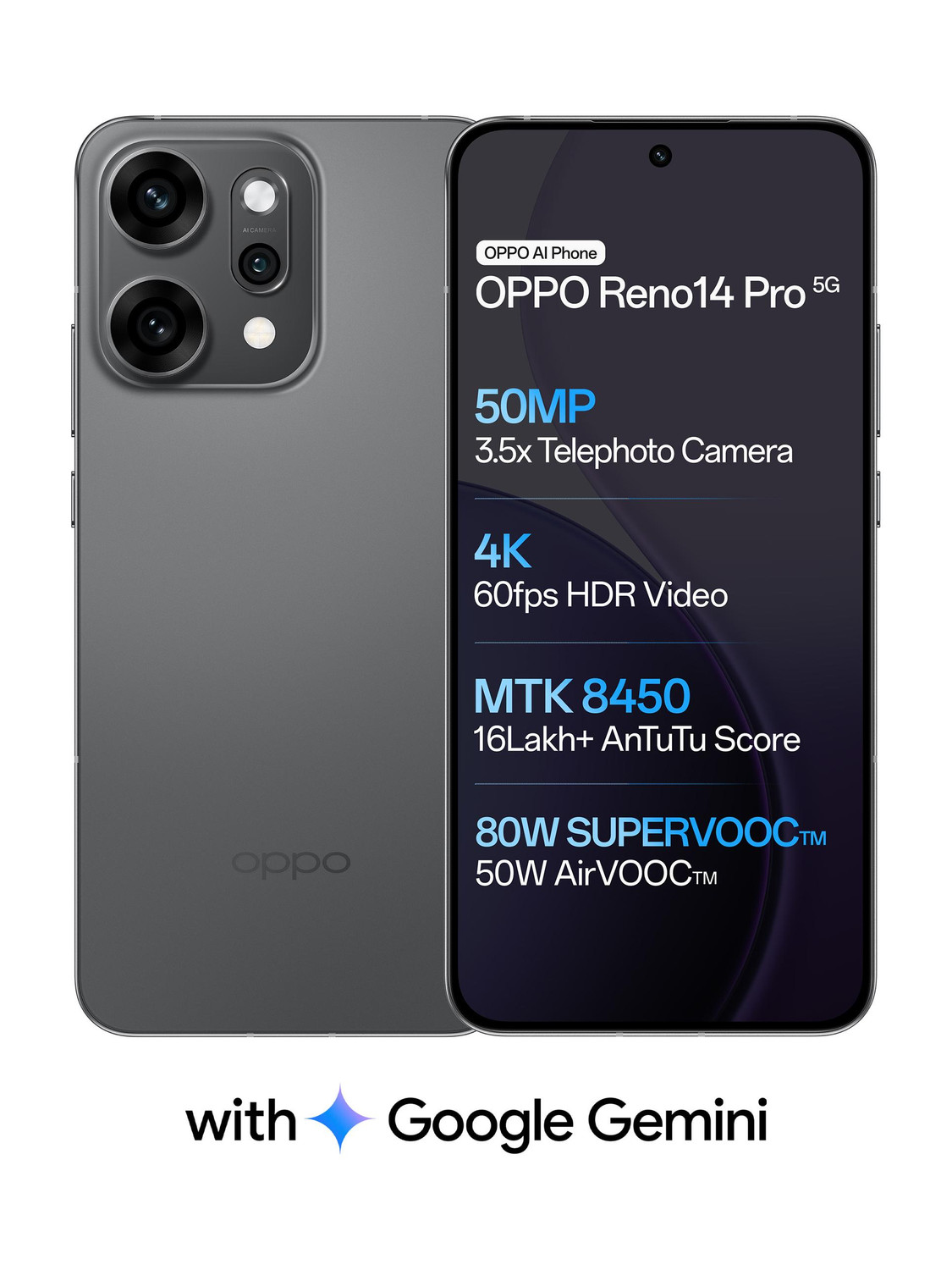 OPPO Reno14 Pro 5G Titanium Grey 256GB 12GB RAM - Image 1