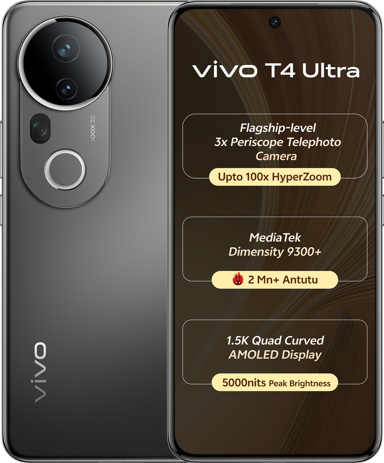vivo T4 Ultra 5G 256GB 12GB RAM Meteor Grey - Image 1