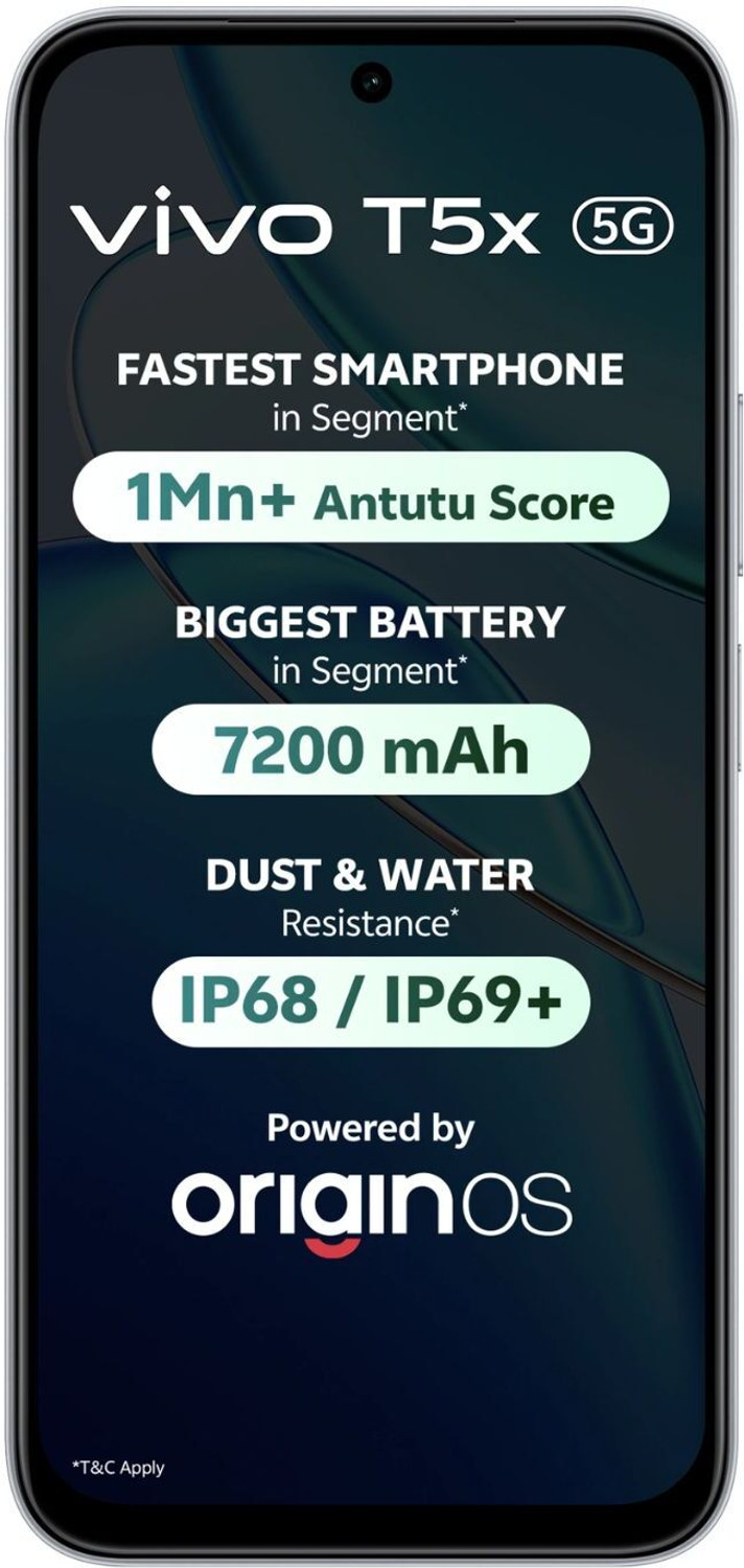 Image of vivo T5x 5G (Cyber Green, 128 GB) (6 GB RAM)