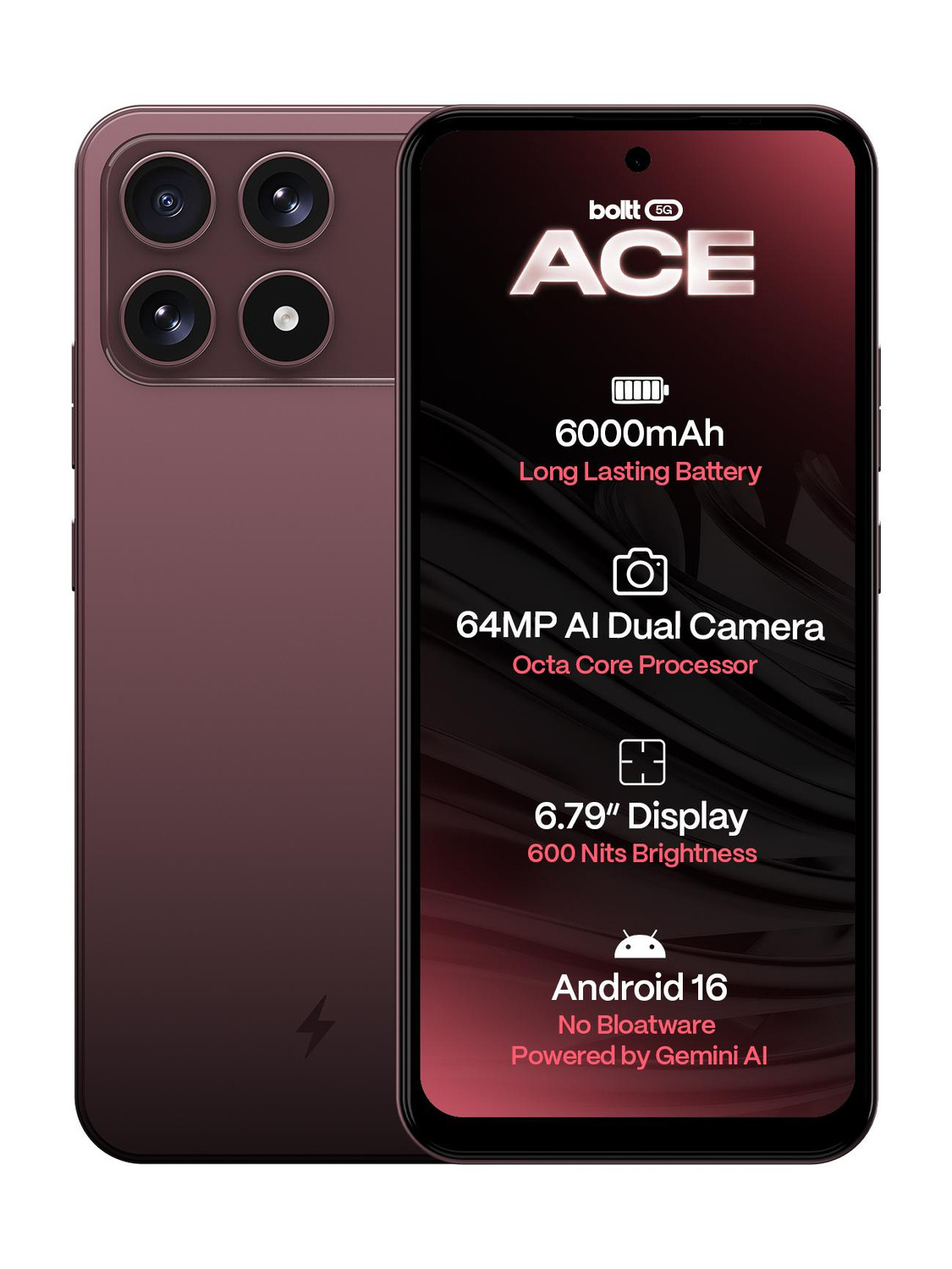 BOLTT ACE 5G 128GB Burgundy Bliss - Image 6