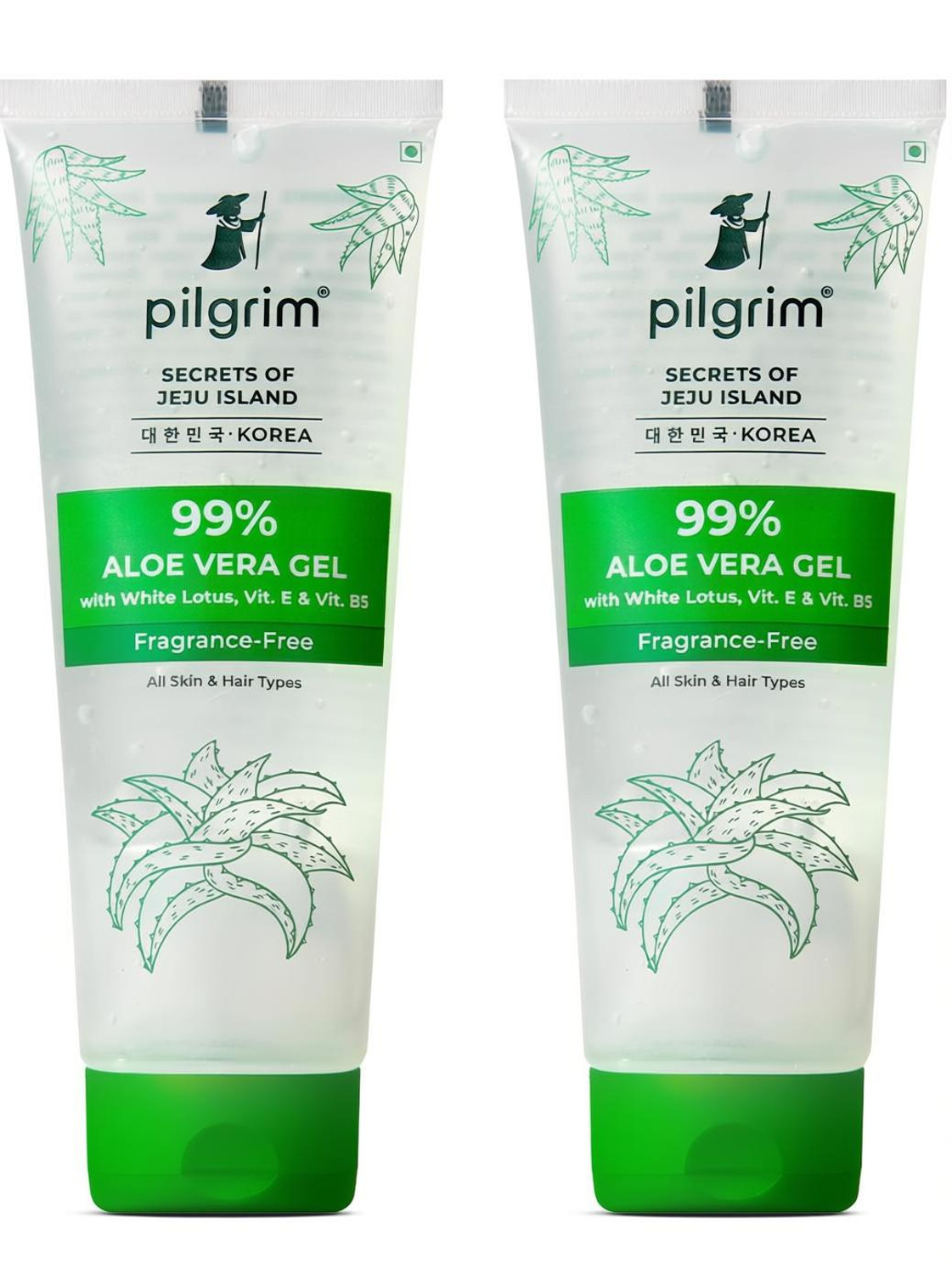 Pilgrim Pure Aloe Vera Gel With Vitamin E, Pack of 2 - Image 1