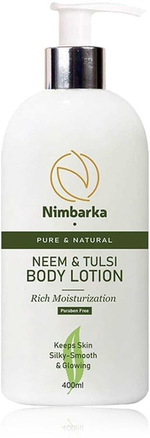 Image of NIMBARKA Neem & Tulsi Body Lotion Rich Moisture, Silky Smooth, Glowing Skin, Paraben-Free (400 ml)
