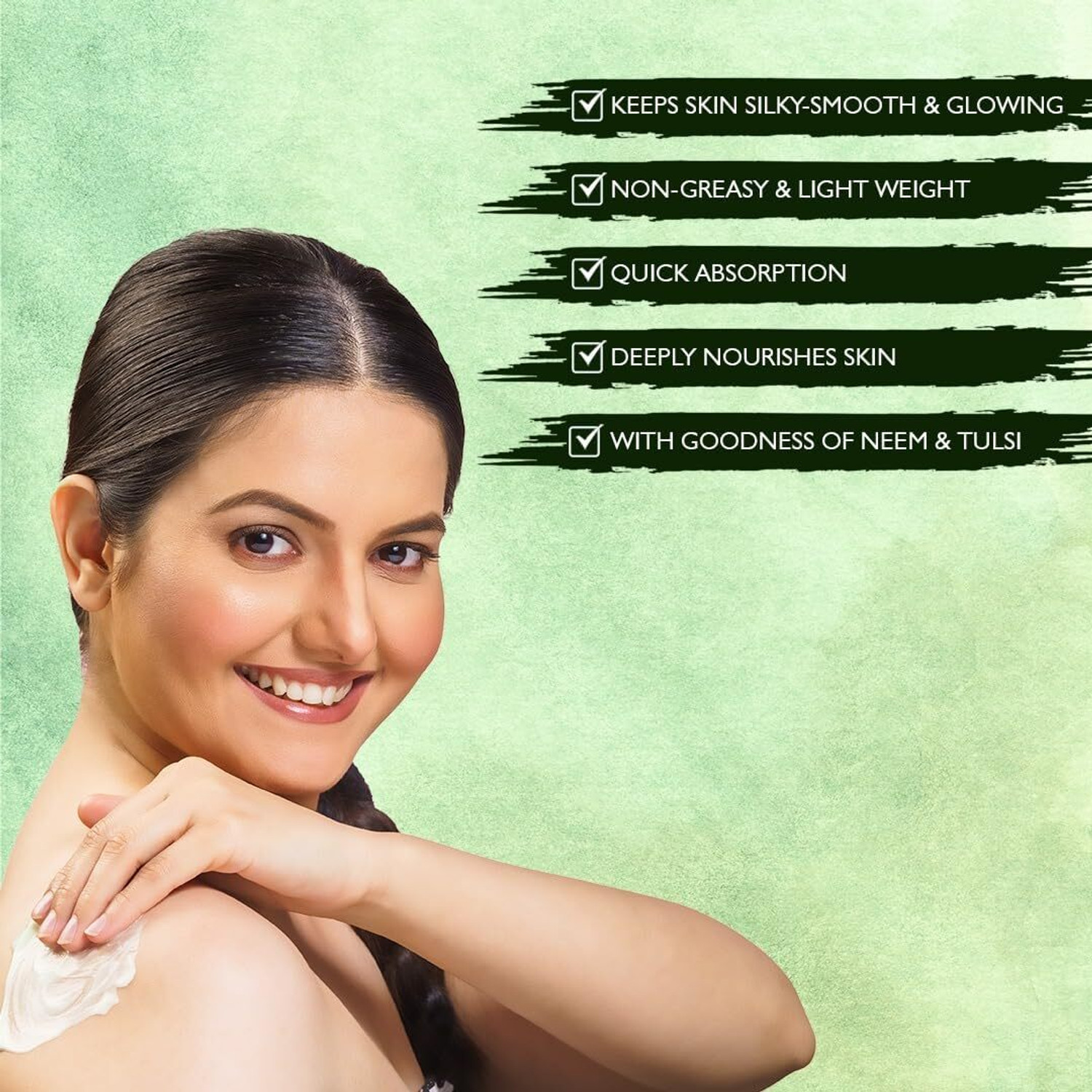 Image of NIMBARKA Neem & Tulsi Body Lotion Rich Moisture, Silky Smooth, Glowing Skin, Paraben-Free (400 ml)