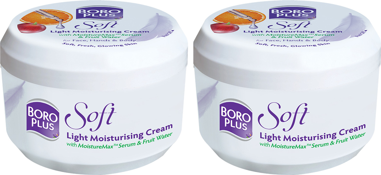 Image of BOROPLUS SOFT MOISTURIZING CREAM FOR NOURISH & SMOOTH LIGHT SKIN PACK OF - 300ml x 4 (1200 ml)