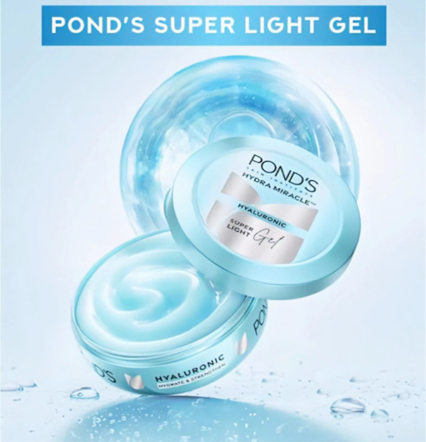Image of POND's Super Light Gel Moisturizer, Oil Free & Non-Sticky Infused with hyalaronic acid (50 g)