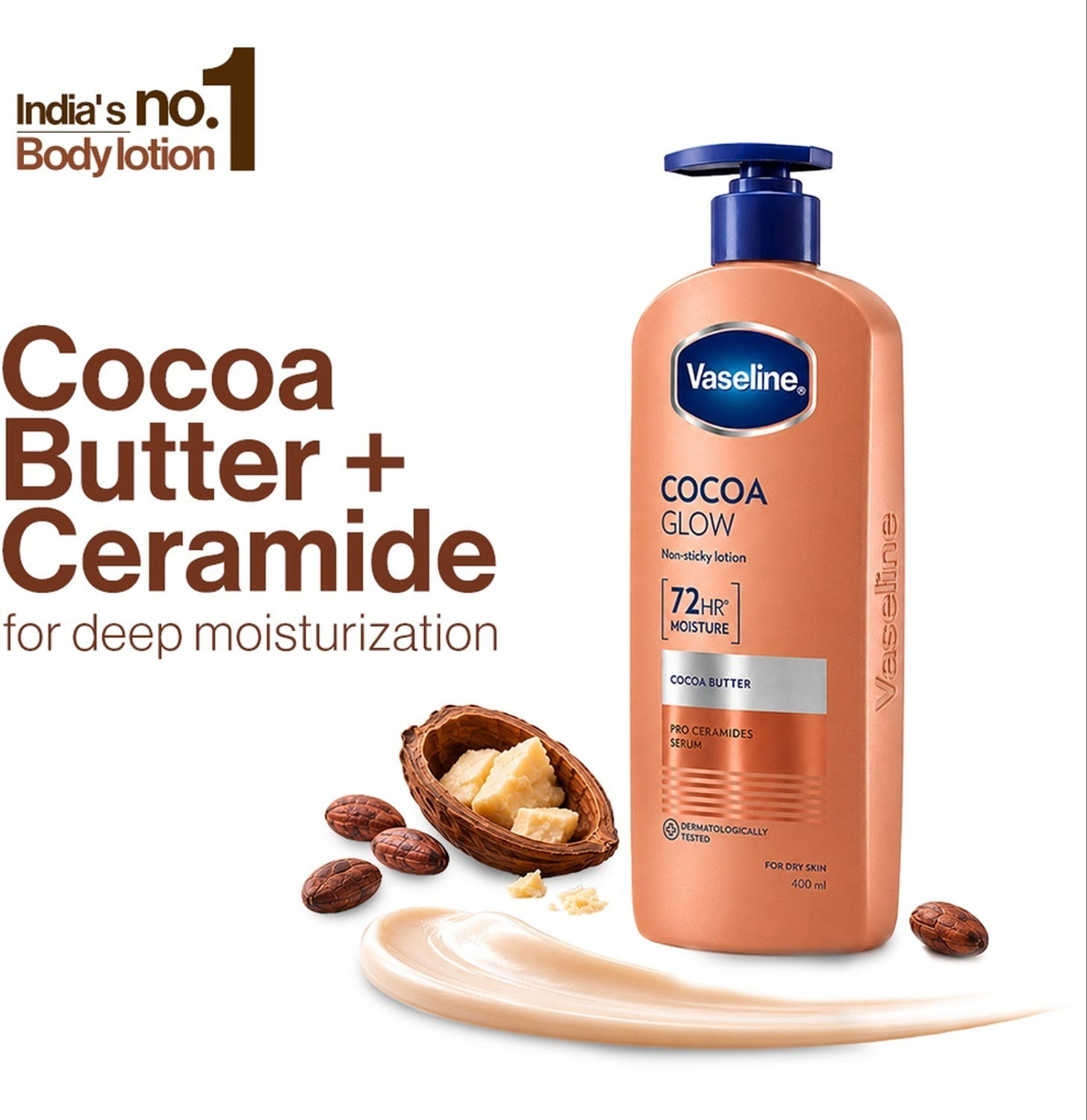 Vaseline Intensive Care Cocoa Glow Body Serum Lotion - Image 1