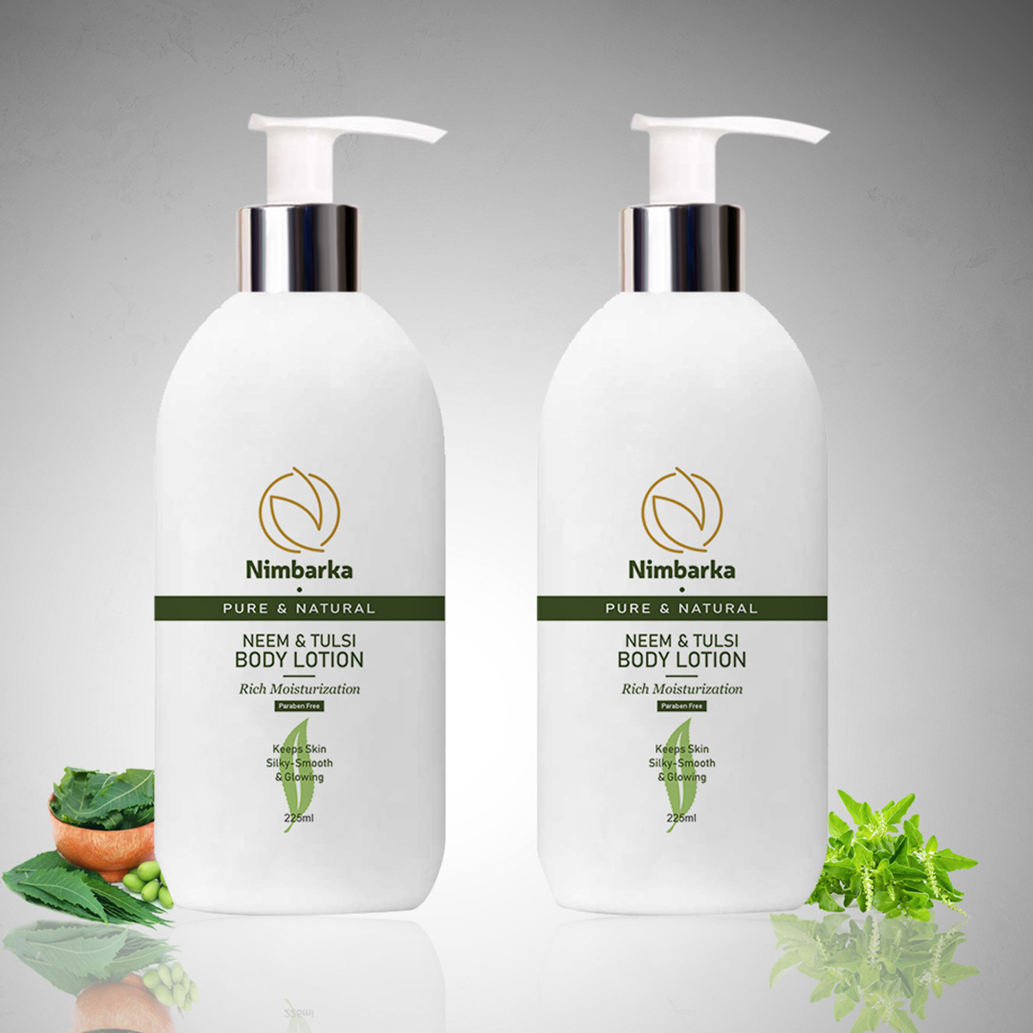 Image of NIMBARKA Neem & Tulsi Body Lotion Rich Moisture, Silky Smooth, Glowing Skin, Paraben-Free (400 ml)