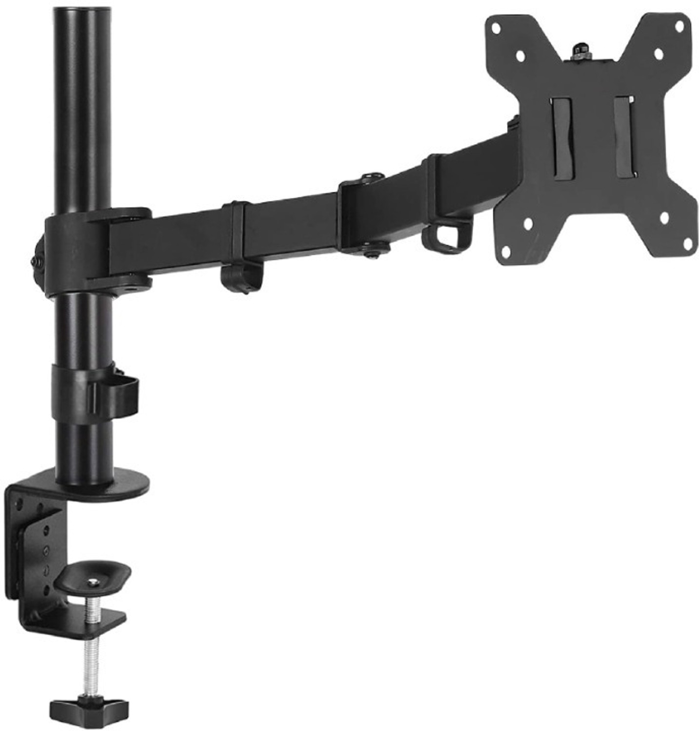 Image of FLOWLYF Wooden Monitor Arm /Spring Assisted Height Adjustability Mount for 17-32 inch Screen Desk Mount Monitor Arm