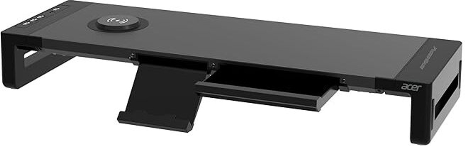 Image of FLOWLYF Wooden Monitor Arm /Spring Assisted Height Adjustability Mount for 17-32 inch Screen Desk Mount Monitor Arm