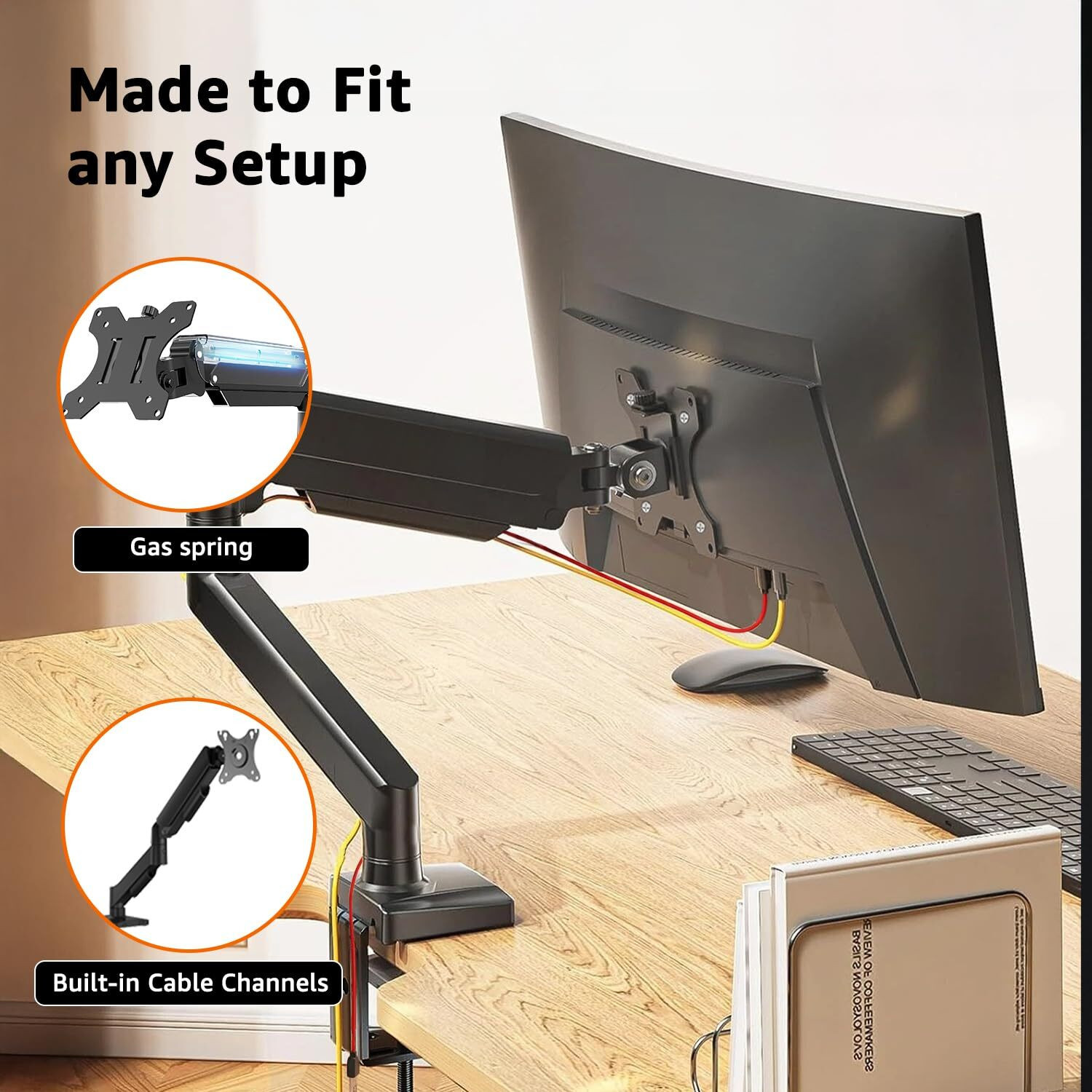 Image of NETLINK AB-MS-02 Desk Mount Monitor Arm