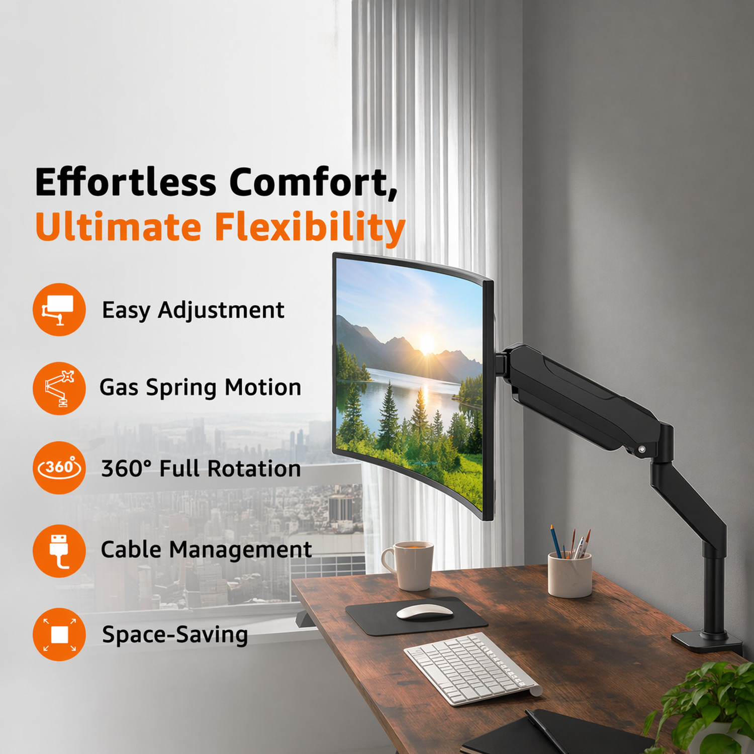 Image of NETLINK AB-MS-02 Desk Mount Monitor Arm