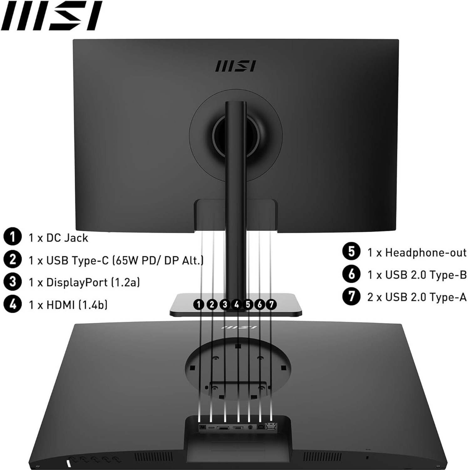 Image of MSI Modern Series 68.58 cm (27 inch) Full HD LED Backlit IPS Panel Monitor (MD272XP) (Adaptive Sync, Response Time: 1 ms, 100 Hz Refresh Rate)