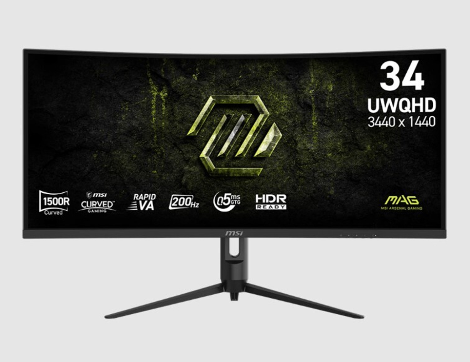 MSI 86.36 cm (34 inch) Curved HD VA Panel Gaming Monitor (MAG 342CQRF E20) (Adaptive Sync, Response Time: 1 ms, 200 Hz Refresh Rate) - Image 1