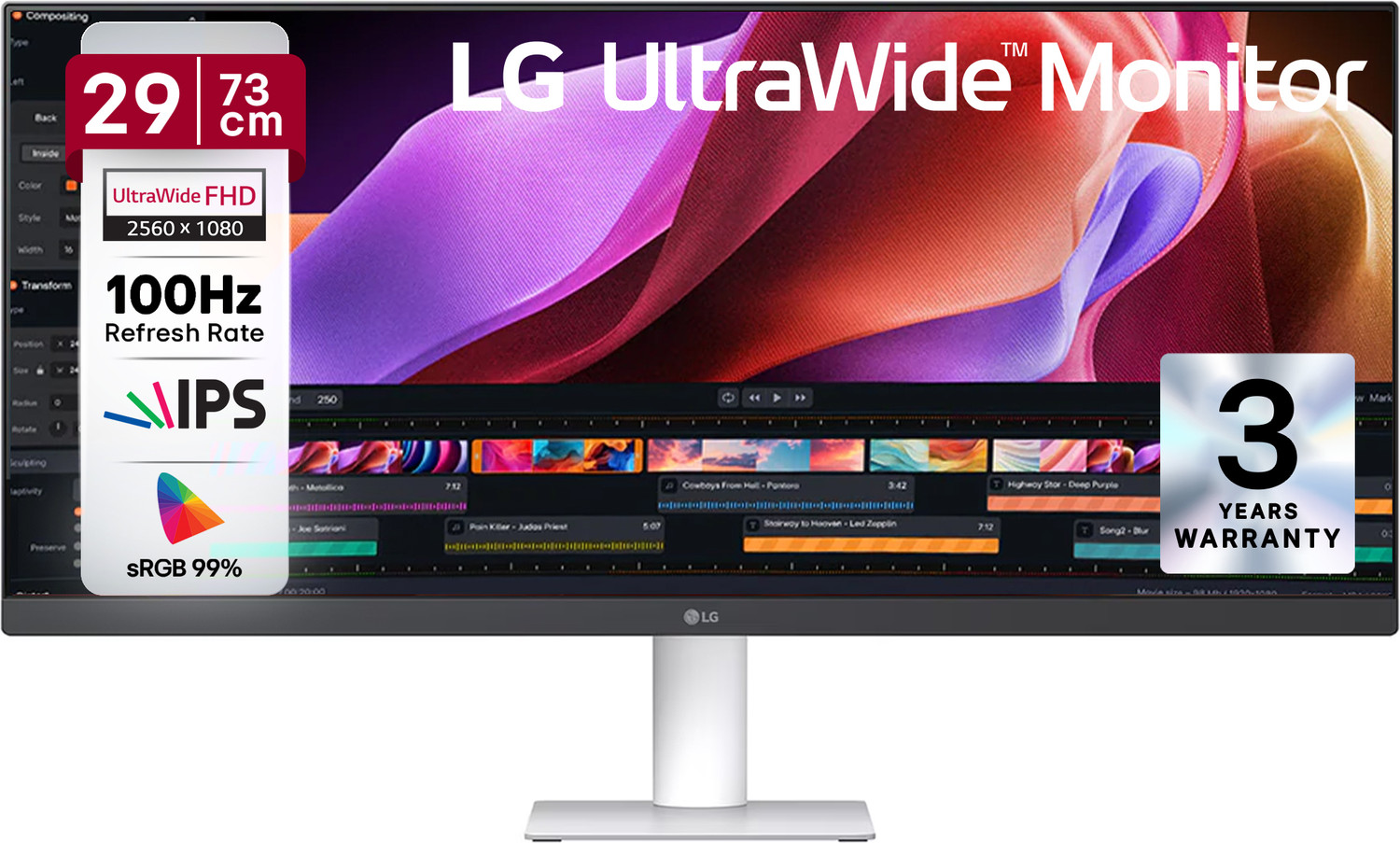 LG 29 inch UltraWide WFHD IPS Monitor 29U531A-W.BTR - Image 1