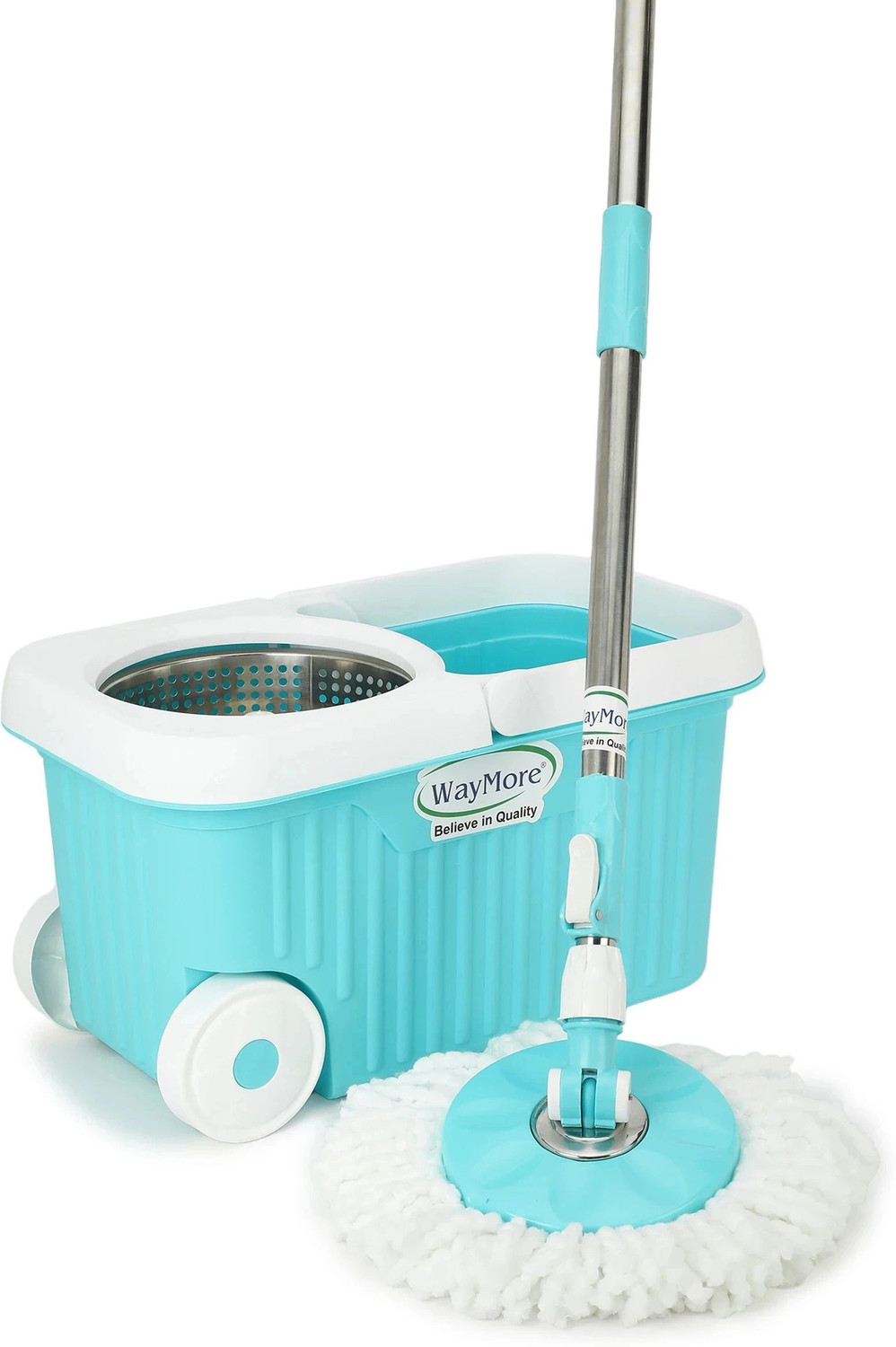 Image of V-MOP Double Bucket Mop Mop Set (Blue)