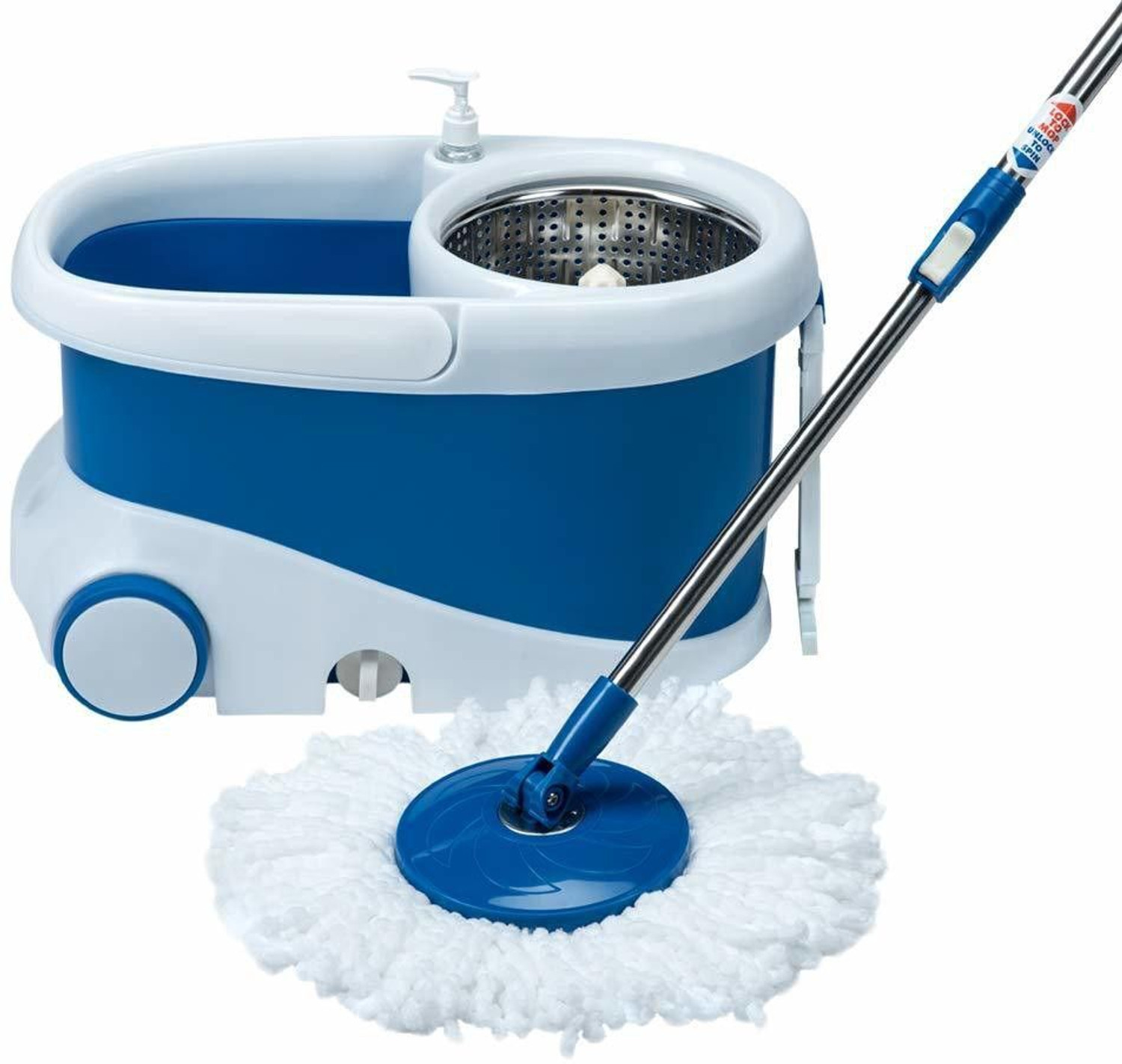Image of V-MOP Double Bucket Mop Mop Set (Blue)